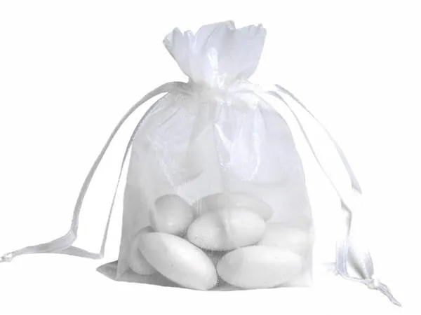 5x7 White Sheer Organza Bags -10 pcs