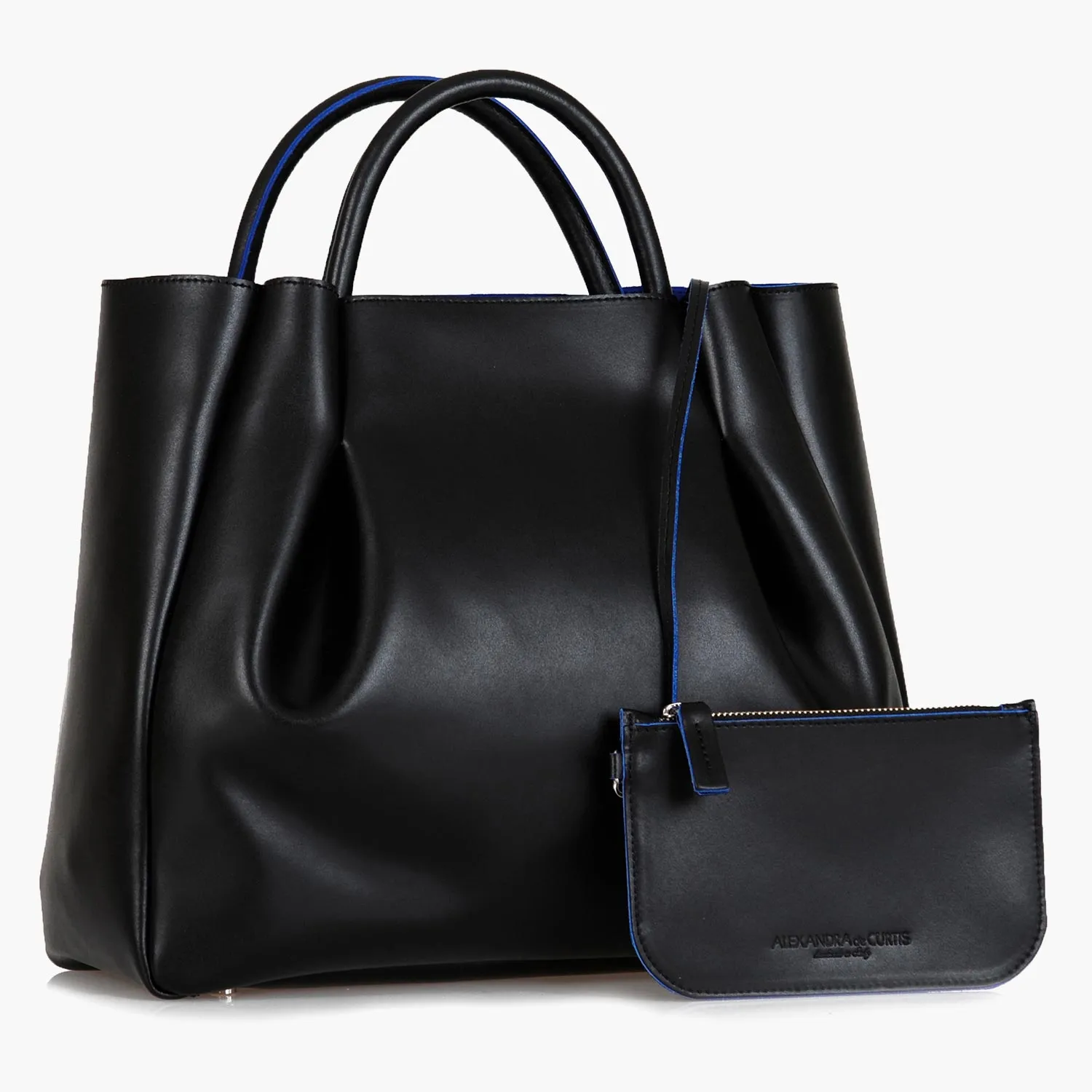 Amalfi Large Leather Tote Bag - Black