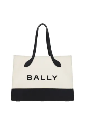 Bally Elegant Two-Tone Leather Tote Shoulder Bag
