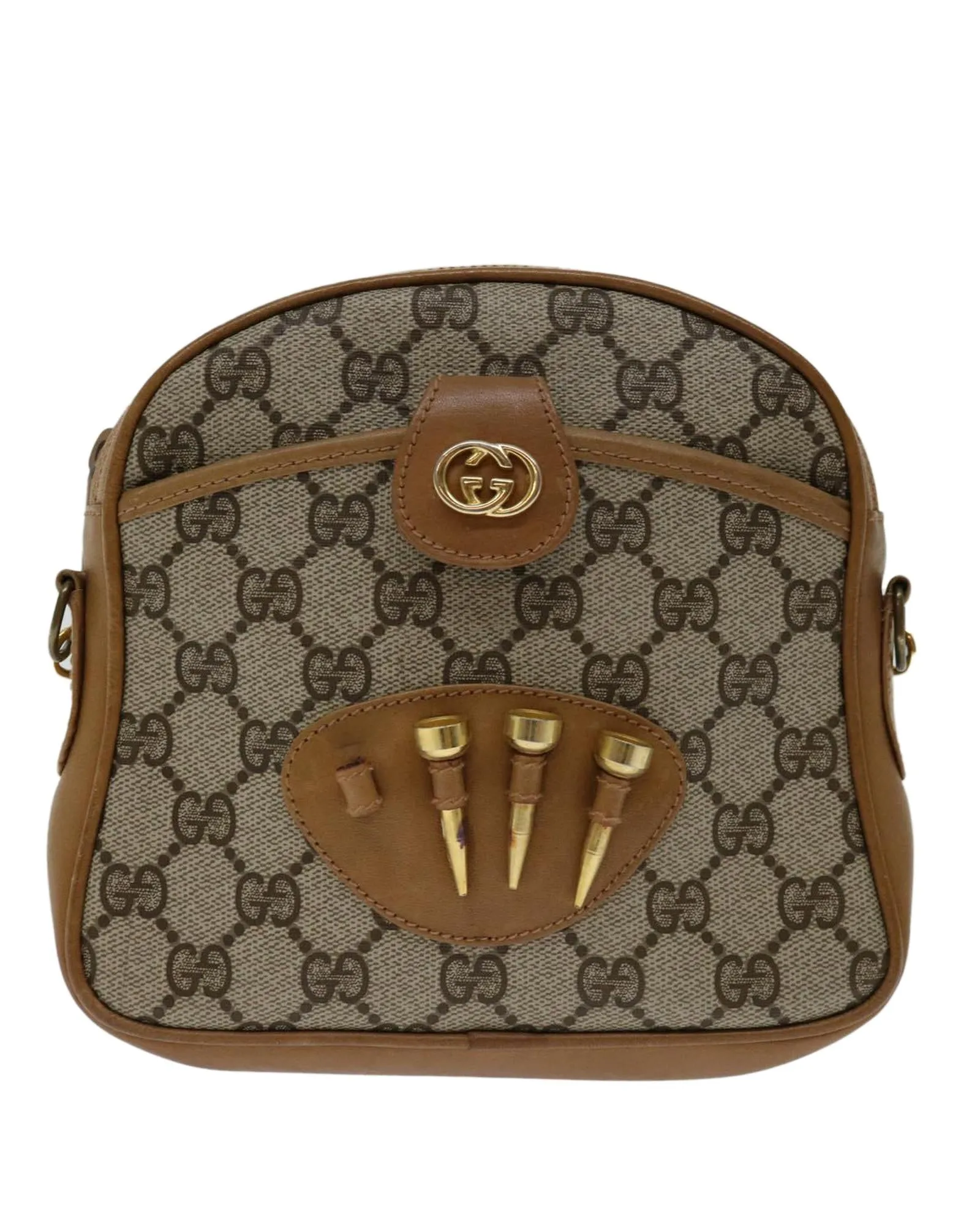 Beige GG Supreme Shoulder Bag with Shoulder Strap