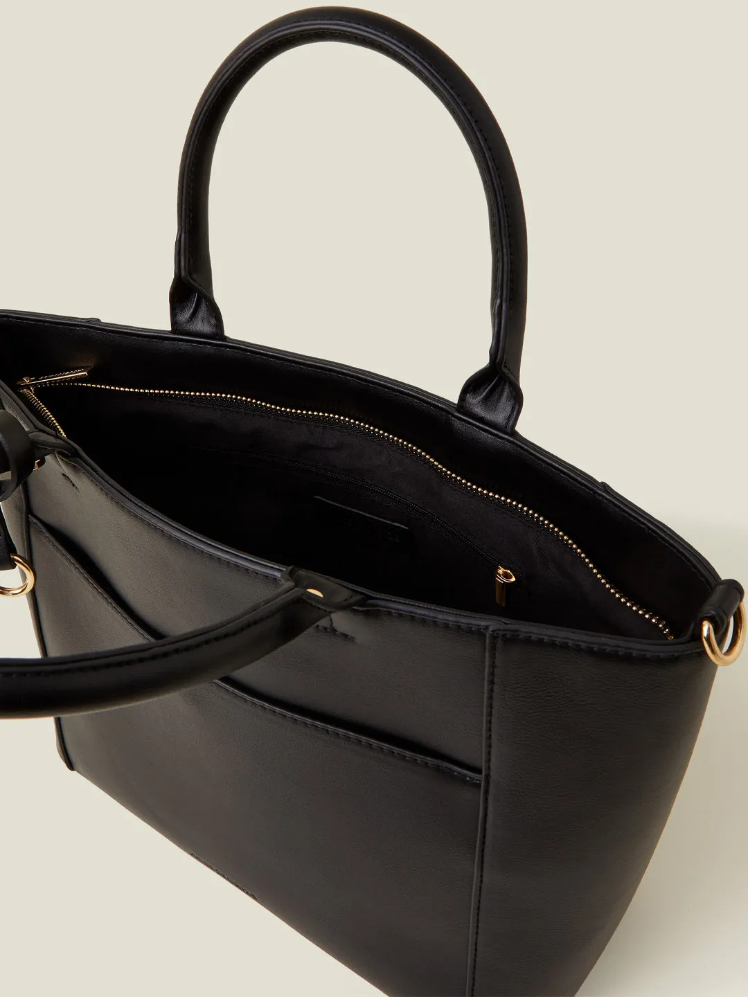 Black Monica Faux Leather Handbag