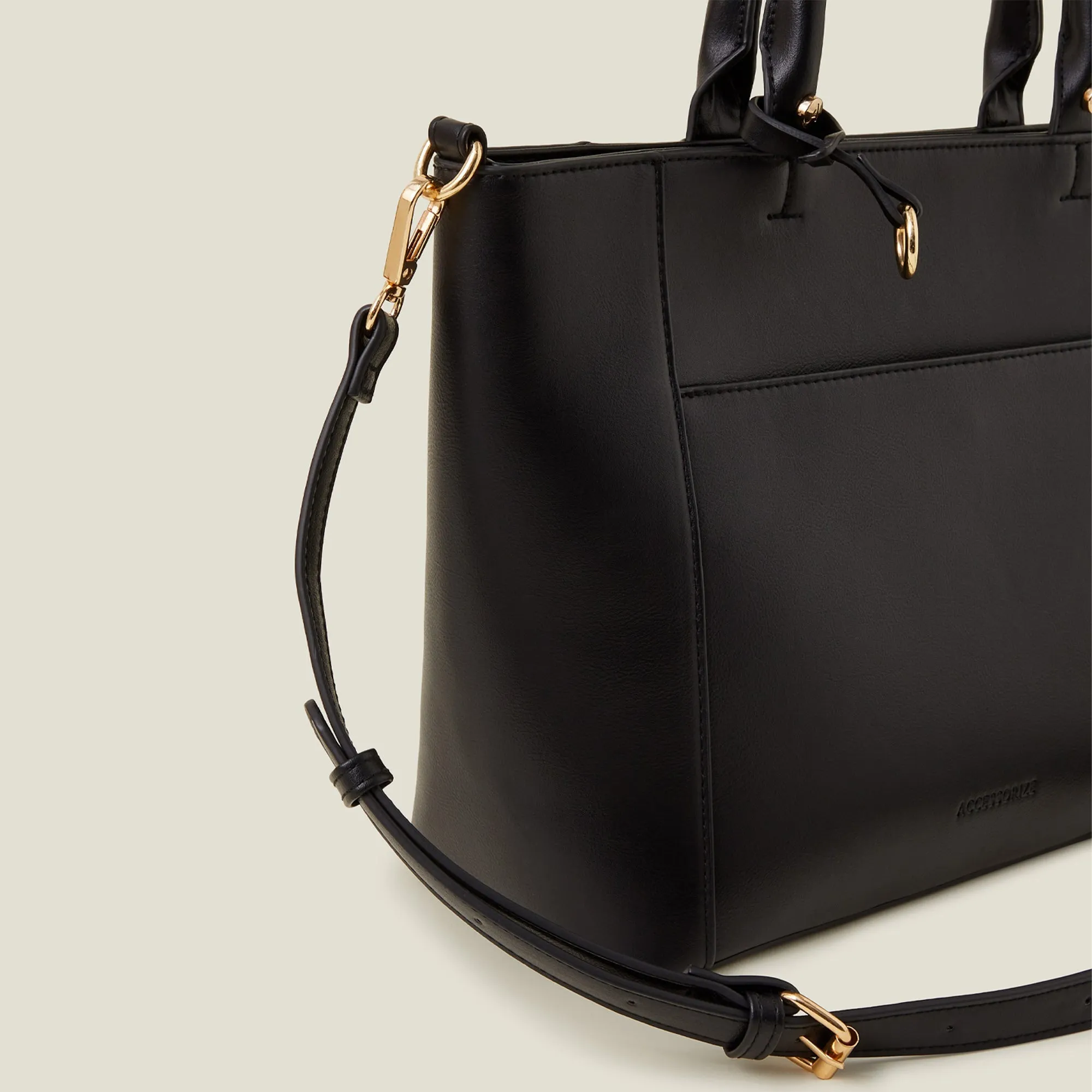 Black Monica Faux Leather Handbag