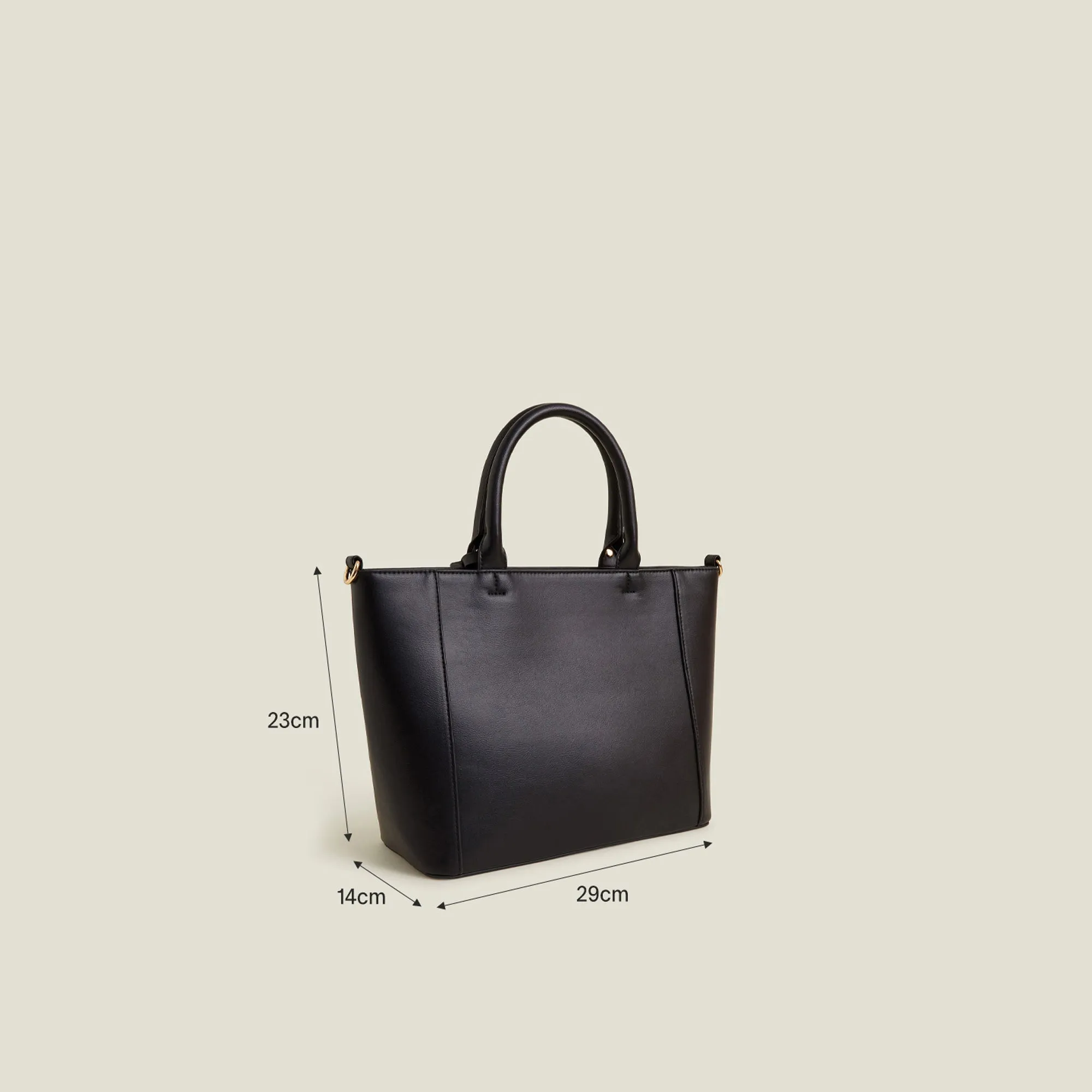 Black Monica Faux Leather Handbag