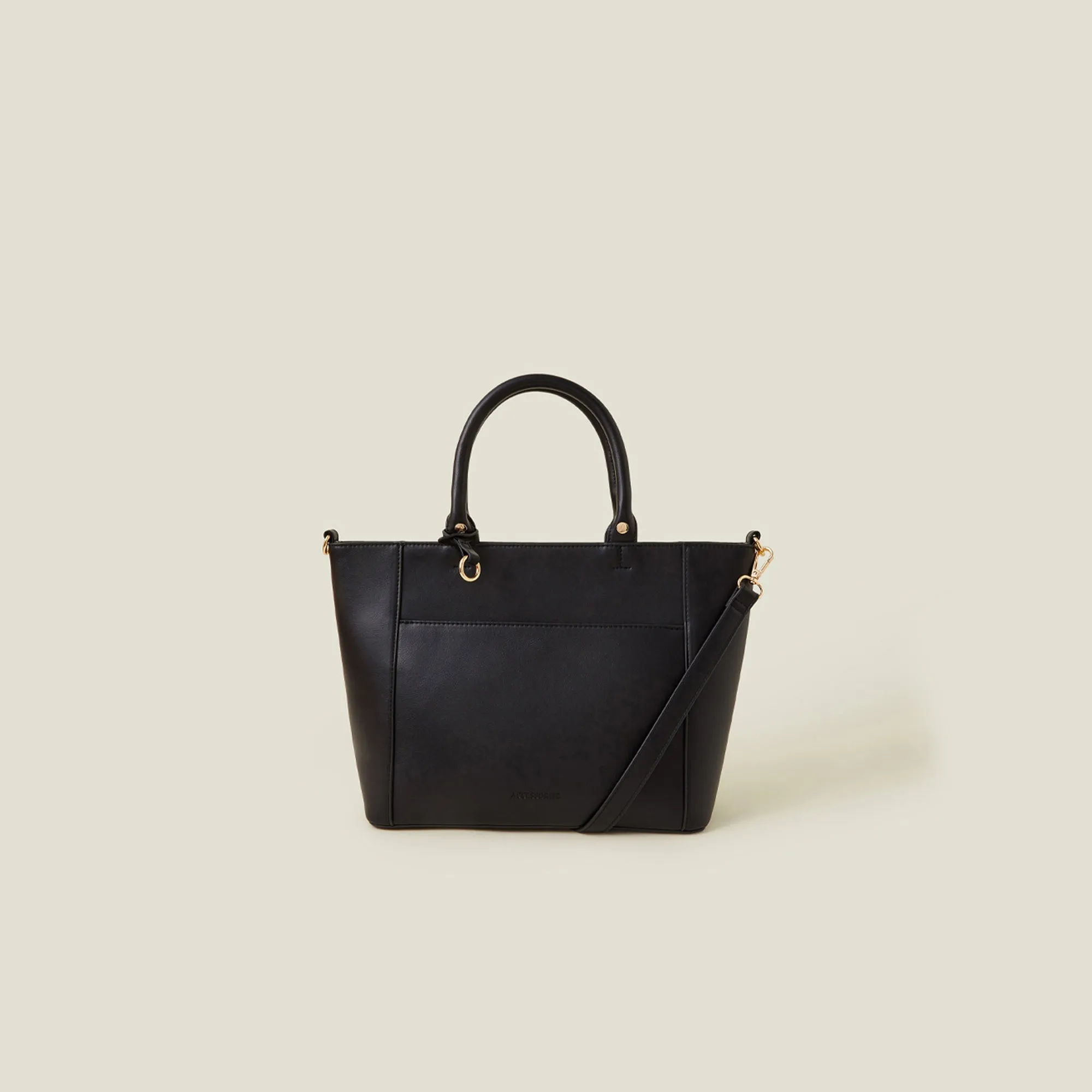 Black Monica Faux Leather Handbag