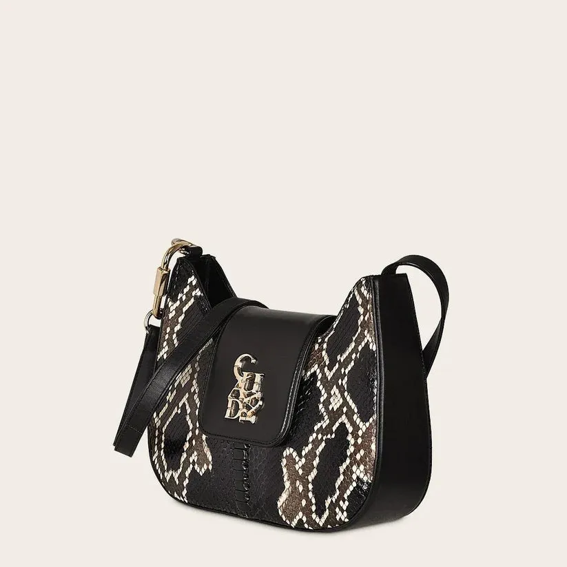 BOD88PI - Cuadra black fashion python crossbody bag for women