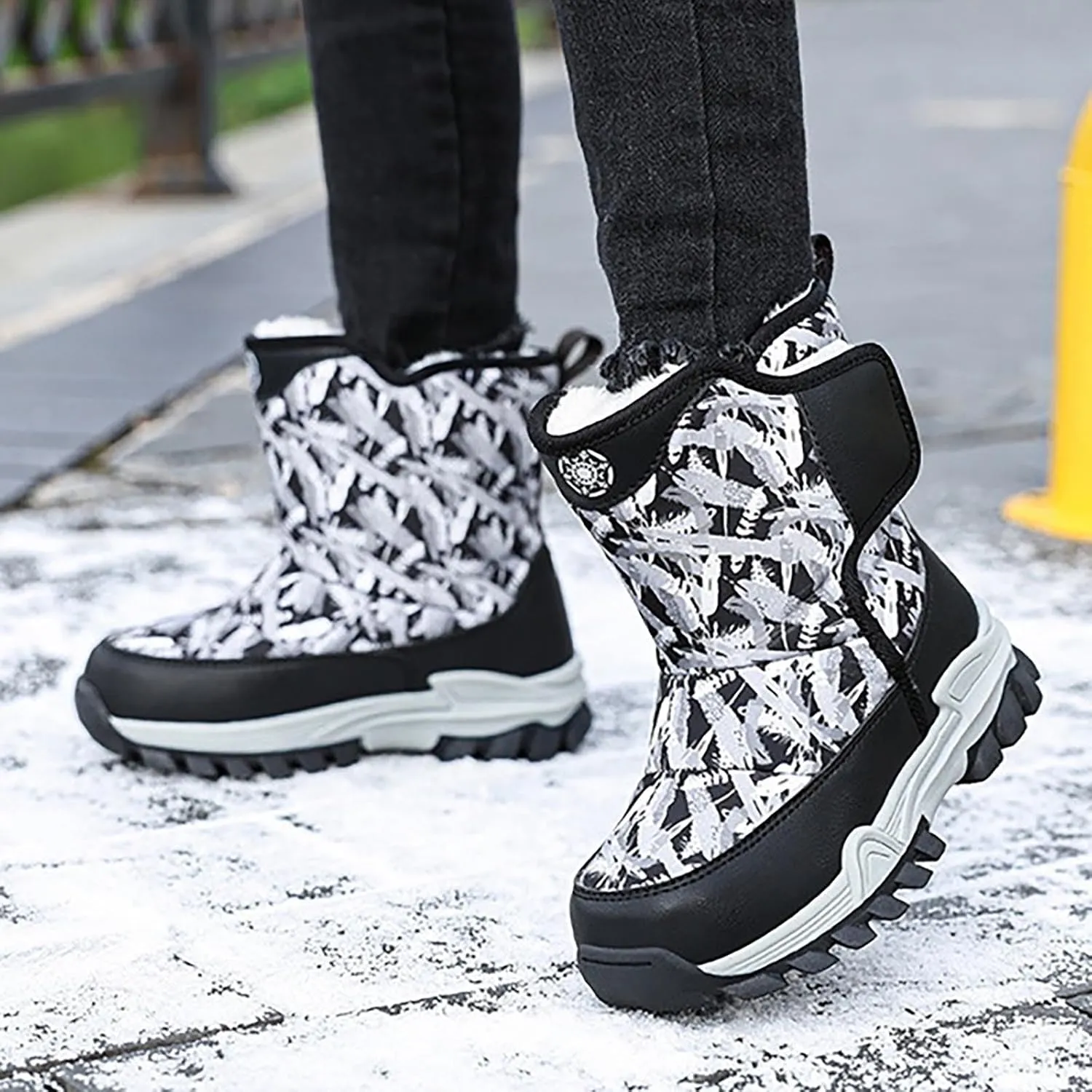 Boys Toddler Snow Boots Waterproof Resistant Winter Shoes Girls Fuzzy Boots Size 13.5 Waterproof Toddler Shoes