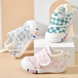 Checkerboard Mesh First Walker Sneakers