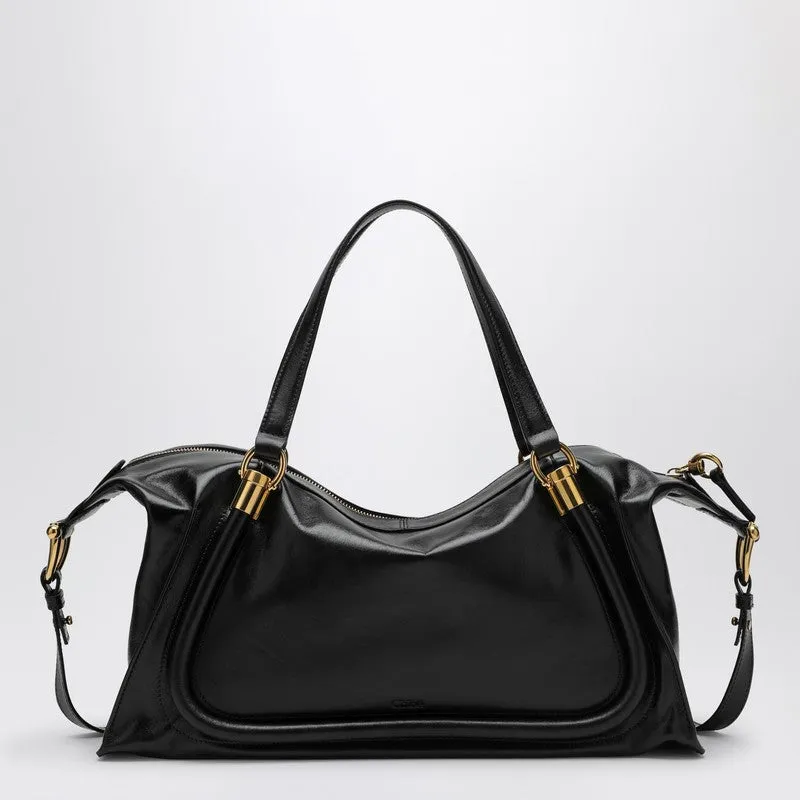 Chloé Paraty 24 Bag In Shiny Black Leather Women