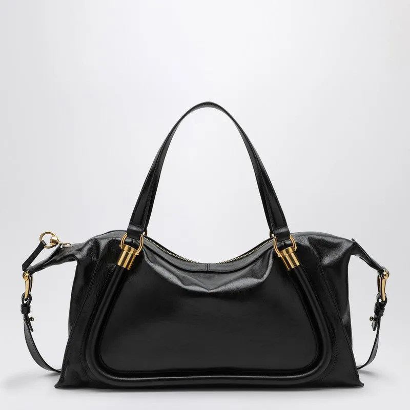 Chloé Paraty 24 Bag In Shiny Black Leather Women