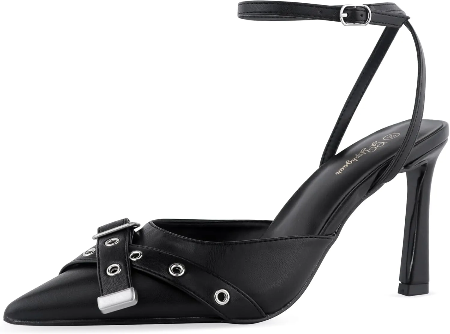 Closed Toe Ankle Strap Heels Women Pumps Pointed Toe Heeled Sandals for Women Stiletto Wedding Dress Shoes