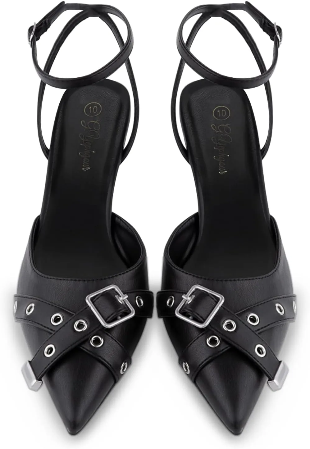 Closed Toe Ankle Strap Heels Women Pumps Pointed Toe Heeled Sandals for Women Stiletto Wedding Dress Shoes