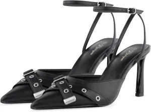 Closed Toe Ankle Strap Heels Women Pumps Pointed Toe Heeled Sandals for Women Stiletto Wedding Dress Shoes