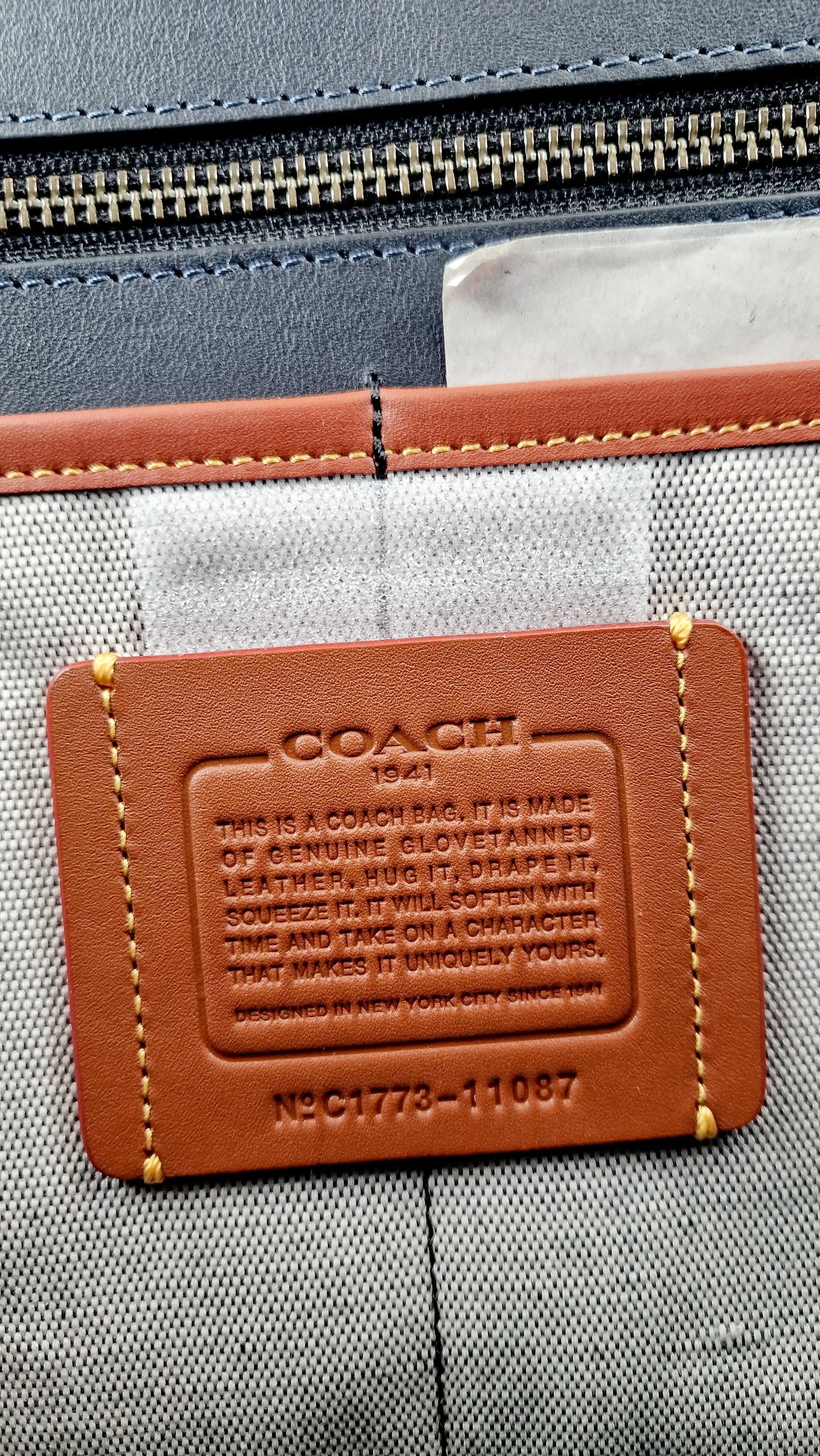 Coach 1941 Gotham Tote Rexy Bag Dark Navy Blue & Black Glovetanned Leather - Shoulder Bag - Coach 11087
