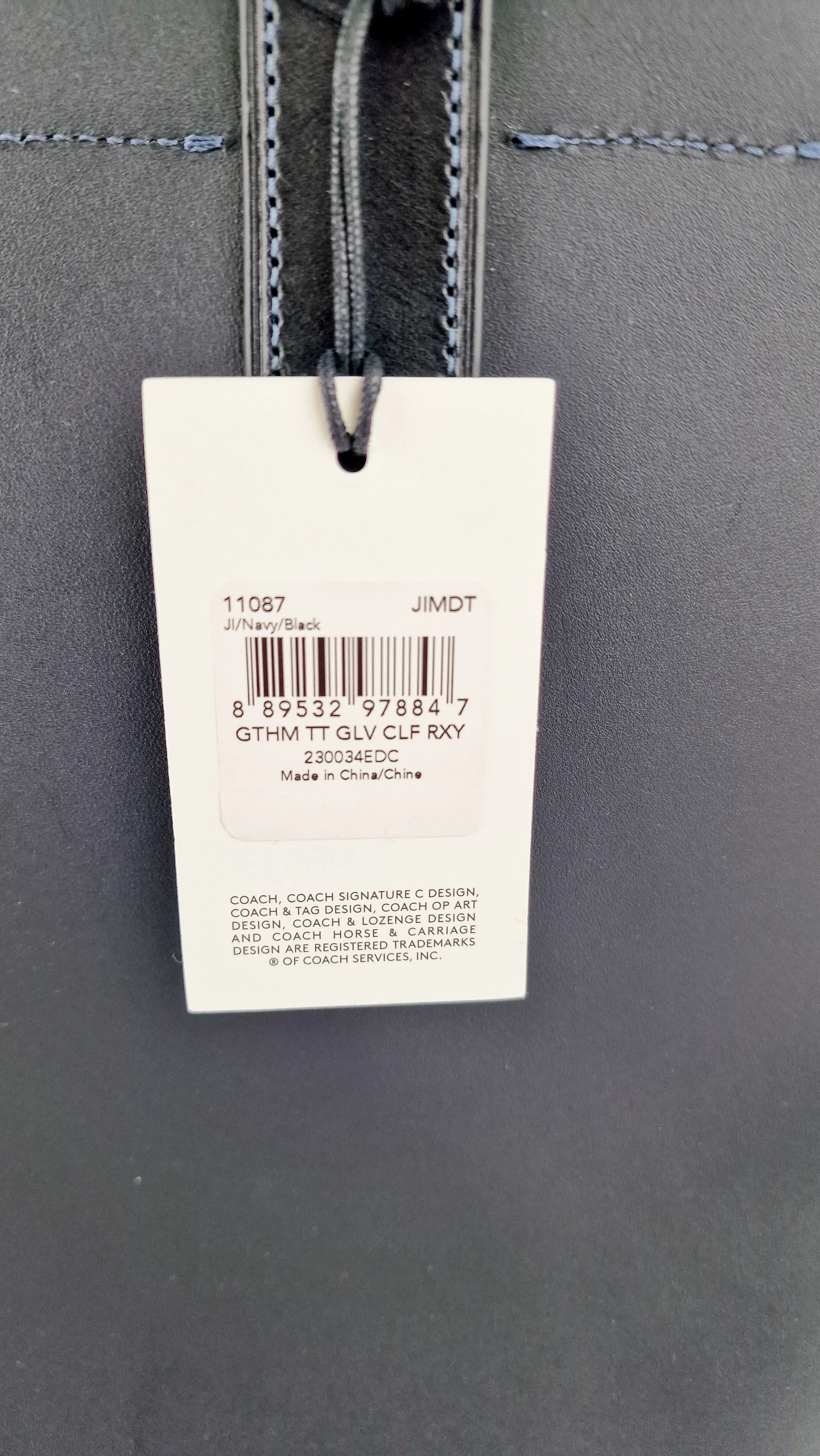 Coach 1941 Gotham Tote Rexy Bag Dark Navy Blue & Black Glovetanned Leather - Shoulder Bag - Coach 11087