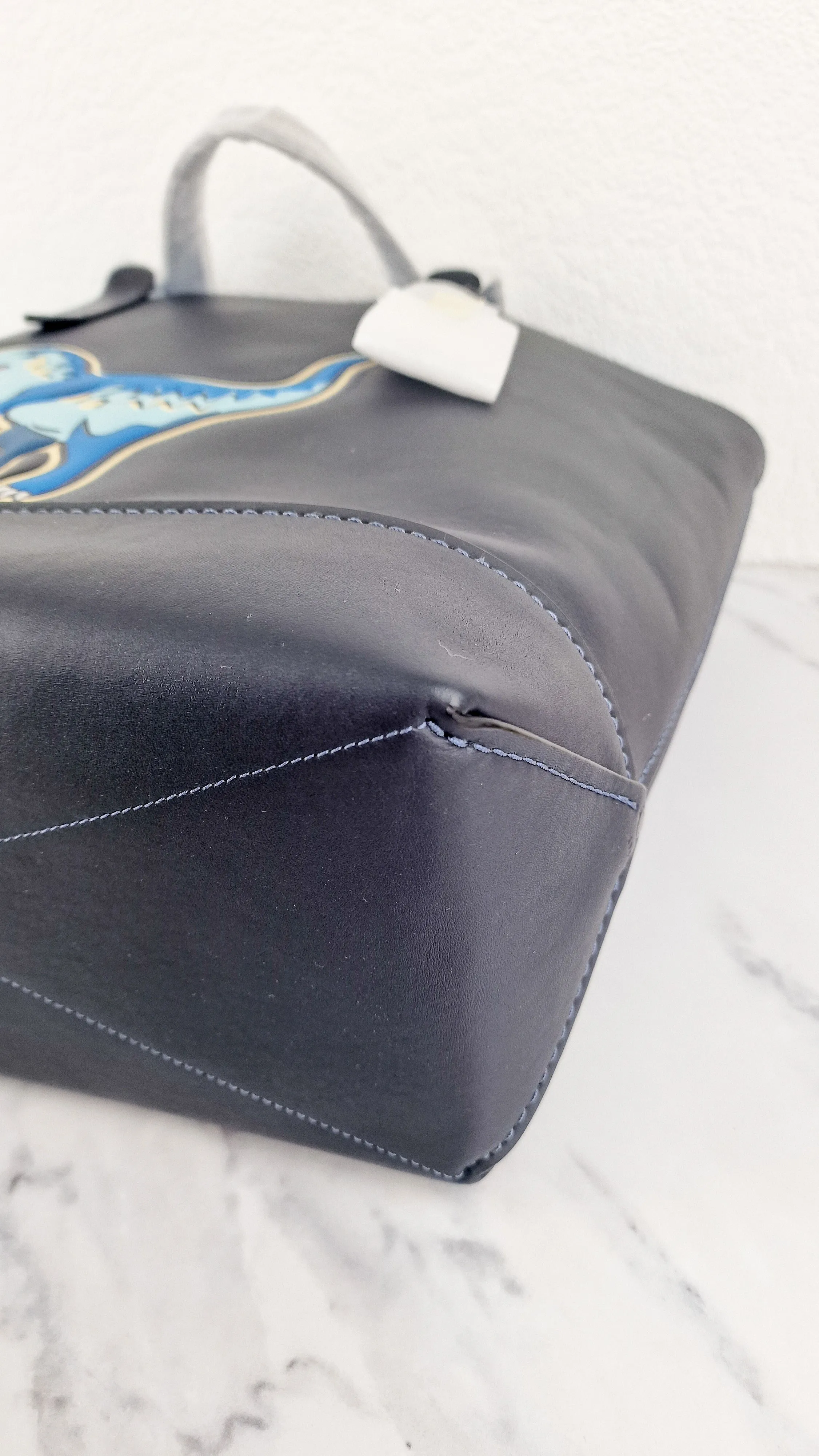 Coach 1941 Gotham Tote Rexy Bag Dark Navy Blue & Black Glovetanned Leather - Shoulder Bag - Coach 11087