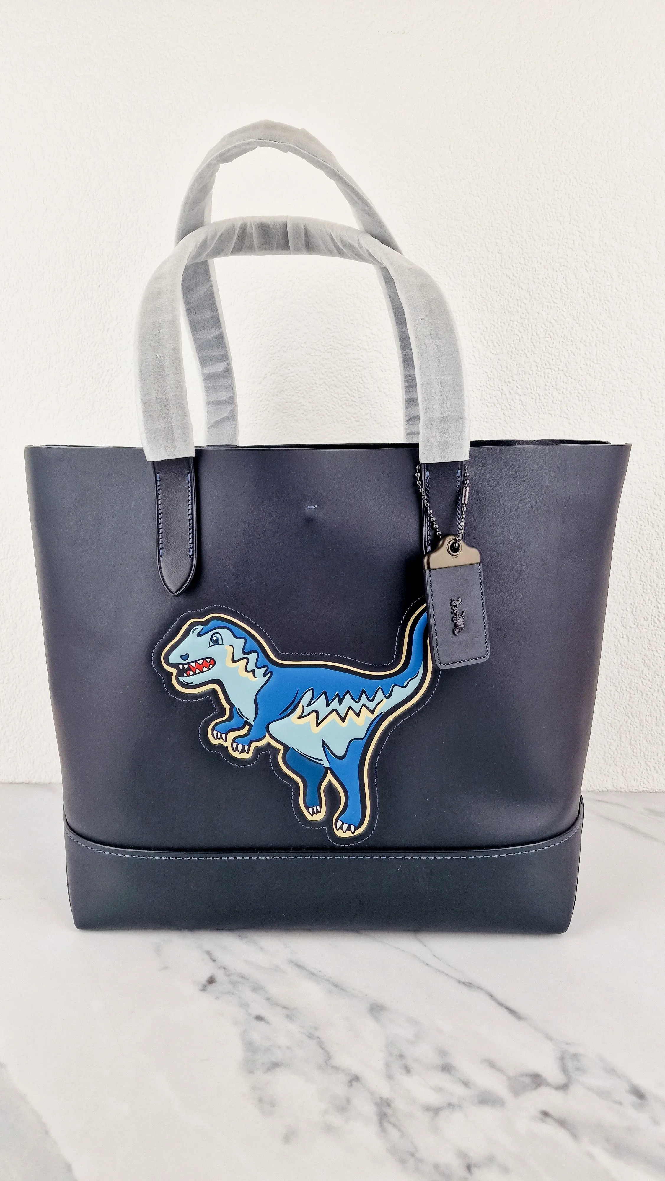 Coach 1941 Gotham Tote Rexy Bag Dark Navy Blue & Black Glovetanned Leather - Shoulder Bag - Coach 11087