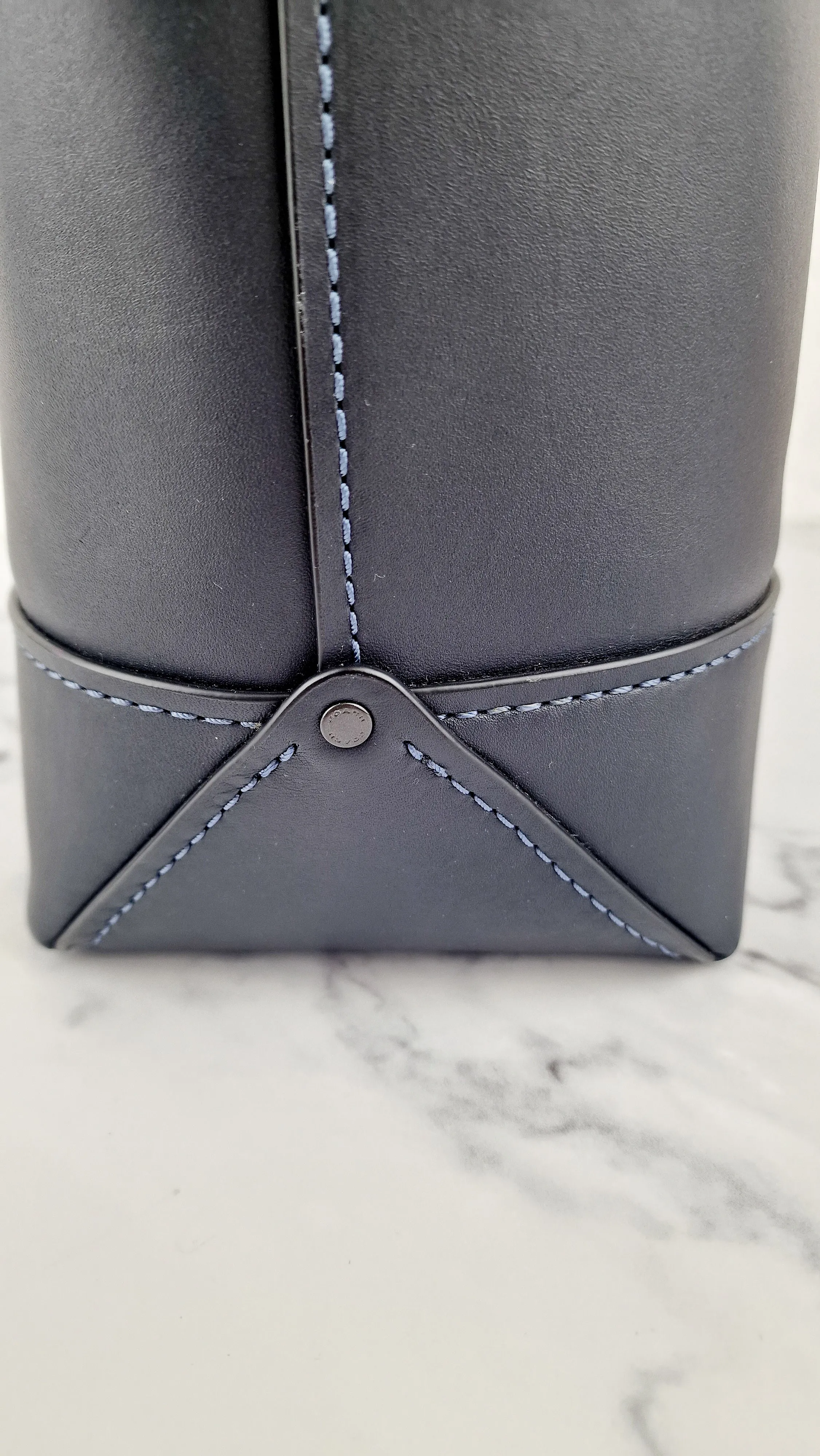 Coach 1941 Gotham Tote Rexy Bag Dark Navy Blue & Black Glovetanned Leather - Shoulder Bag - Coach 11087
