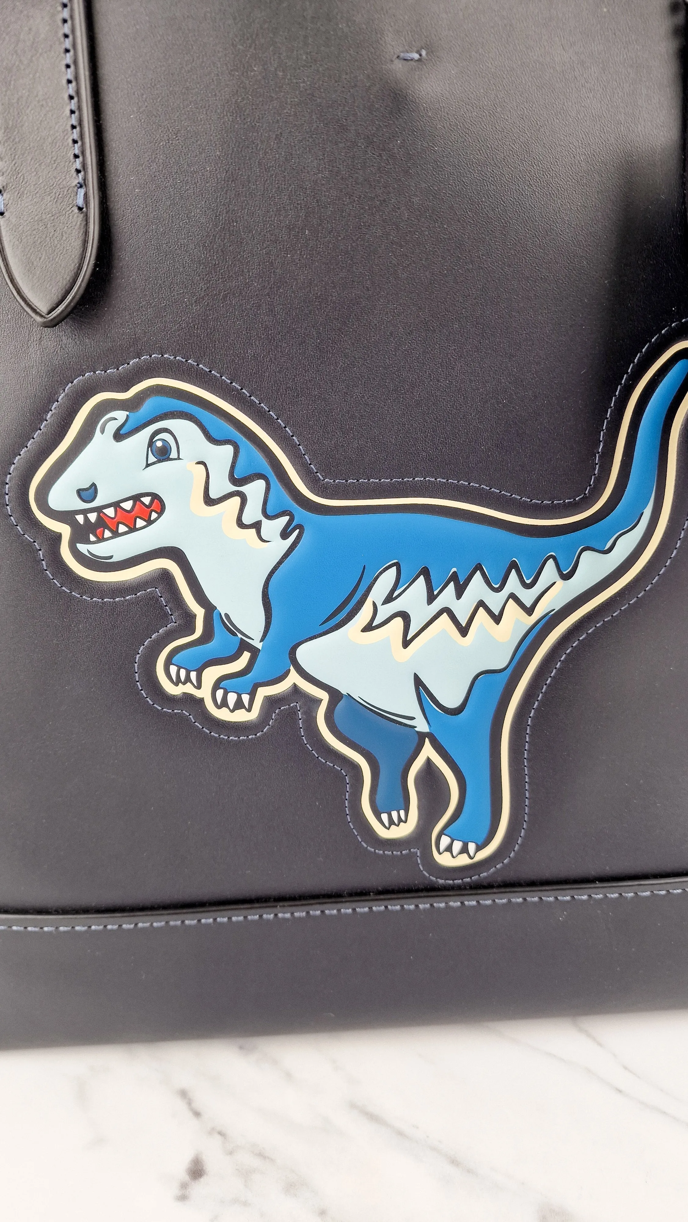 Coach 1941 Gotham Tote Rexy Bag Dark Navy Blue & Black Glovetanned Leather - Shoulder Bag - Coach 11087