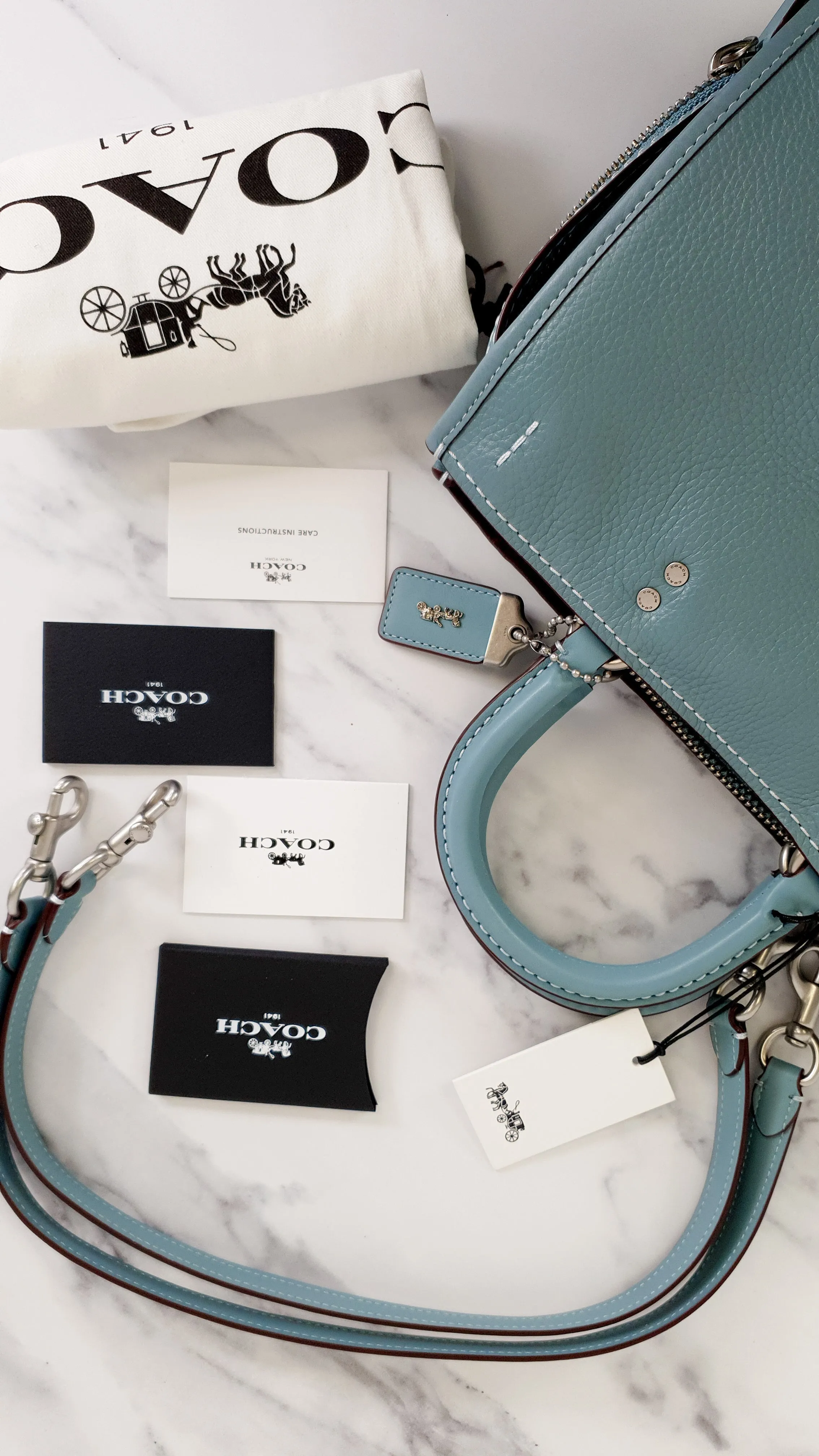 Coach 1941 Rogue 31 in Steel Blue with Nickel Silver Hardware - Shoulder Bag Satchel - Coach 38124