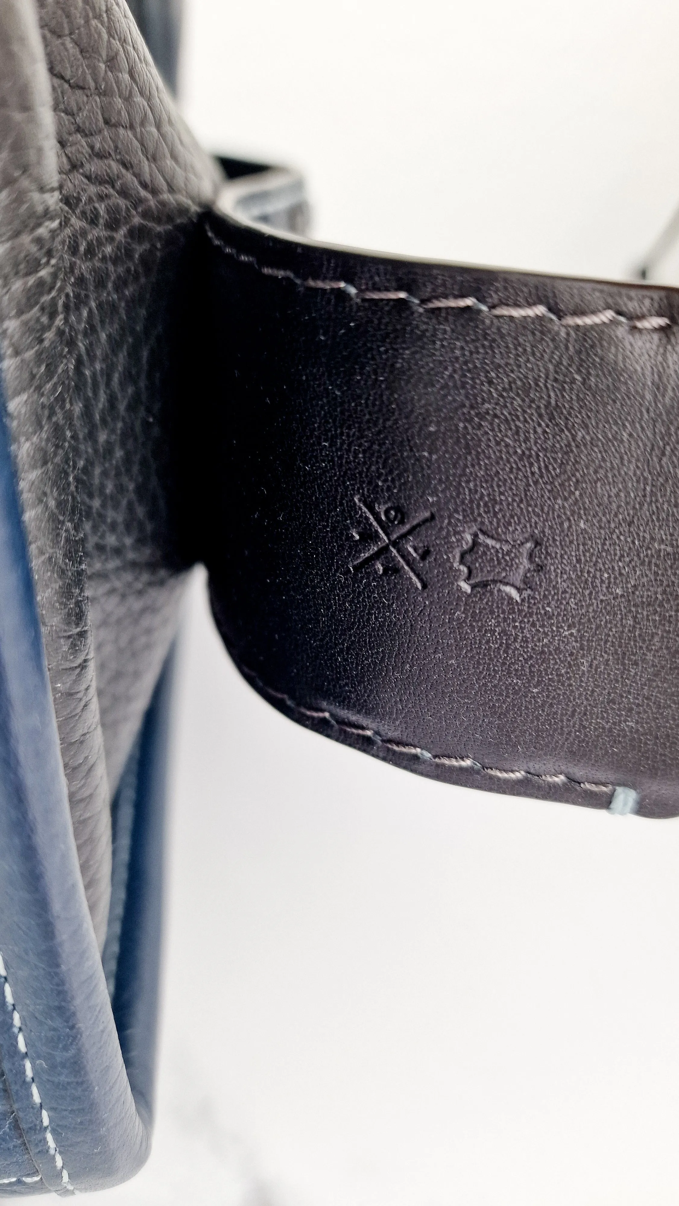 Coach 1941 Rogue 31 Prussian Blue Western Whiplash Whipstitch with Black Suede Lining Handbag Coach 58122