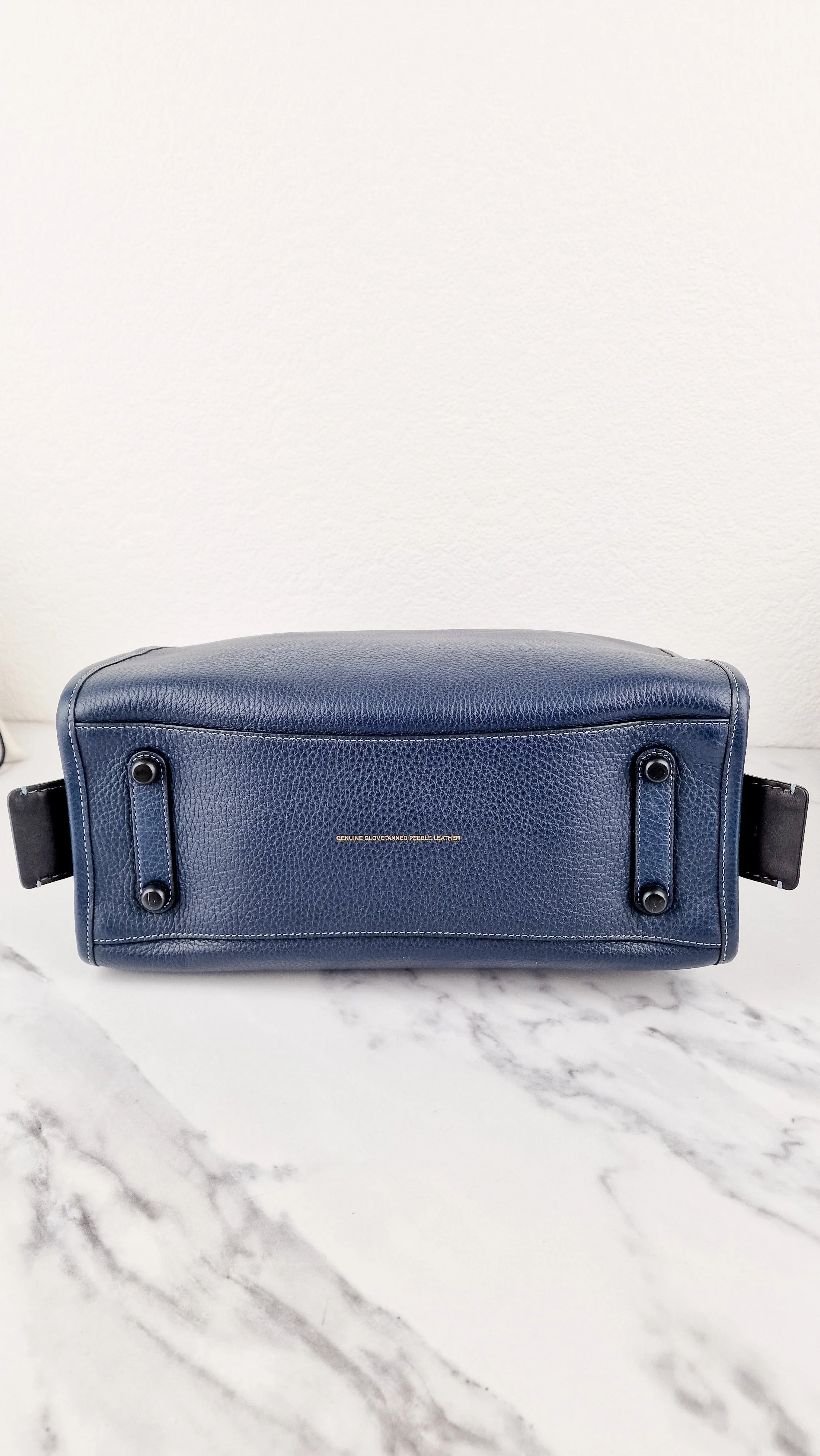 Coach 1941 Rogue 31 Prussian Blue Western Whiplash Whipstitch with Black Suede Lining Handbag Coach 58122