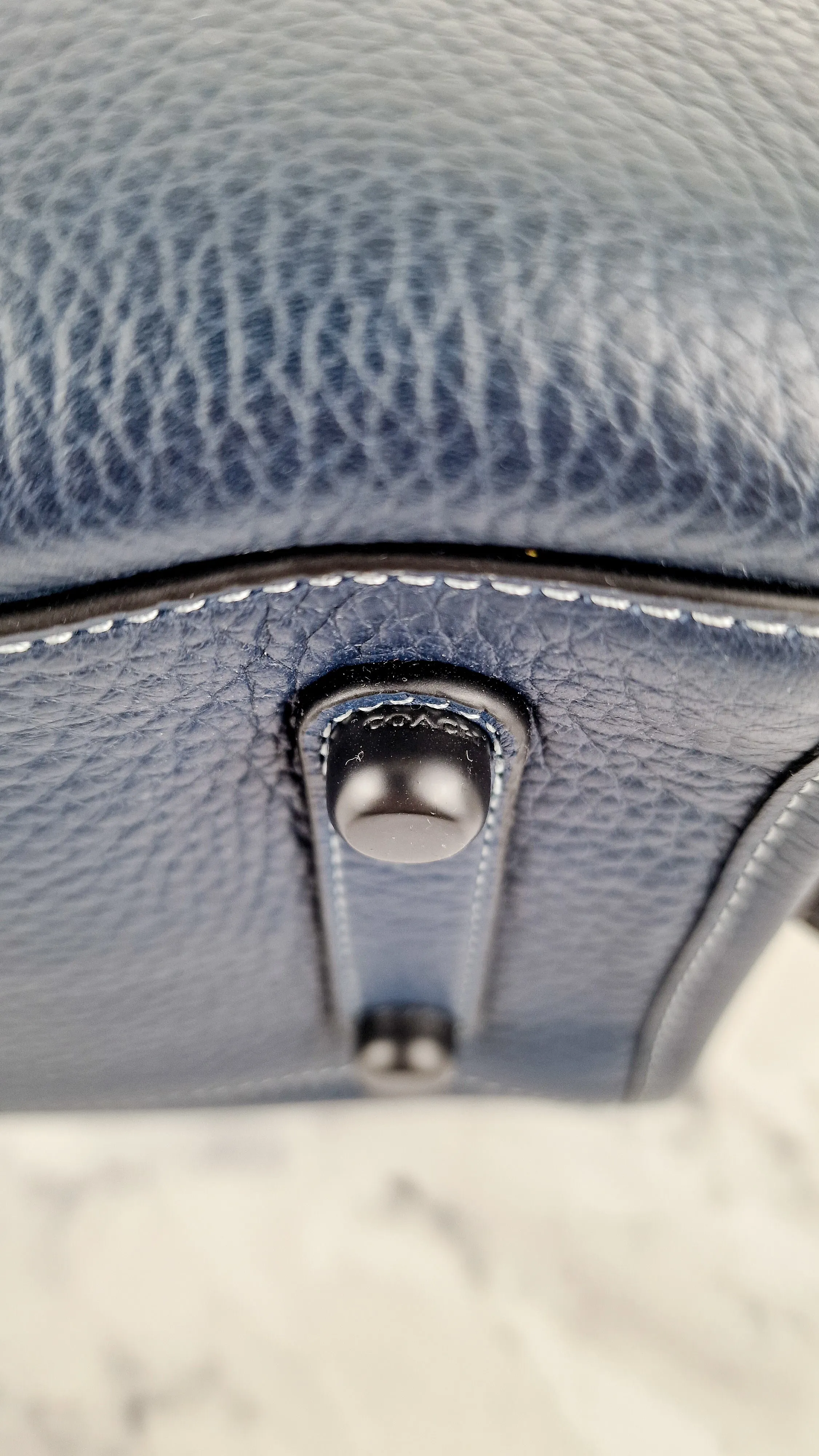 Coach 1941 Rogue 31 Prussian Blue Western Whiplash Whipstitch with Black Suede Lining Handbag Coach 58122