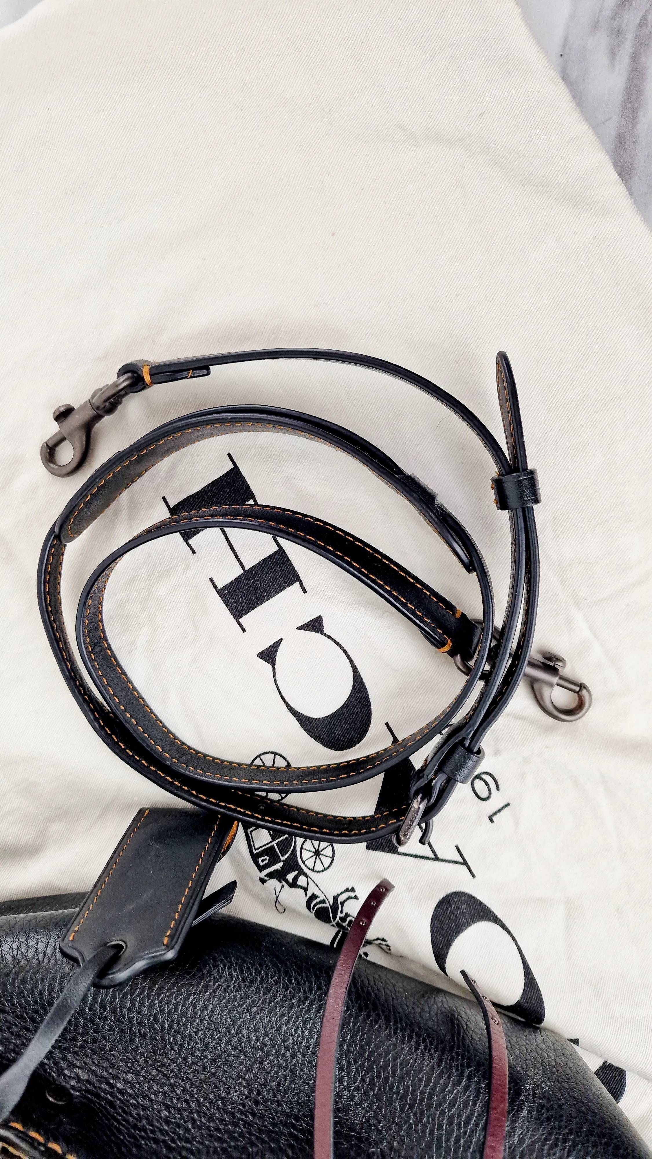 Coach 1941 Rogue Satchel with Embellished Handle - Black Leather Bag - Barrel Bag Coach 86918