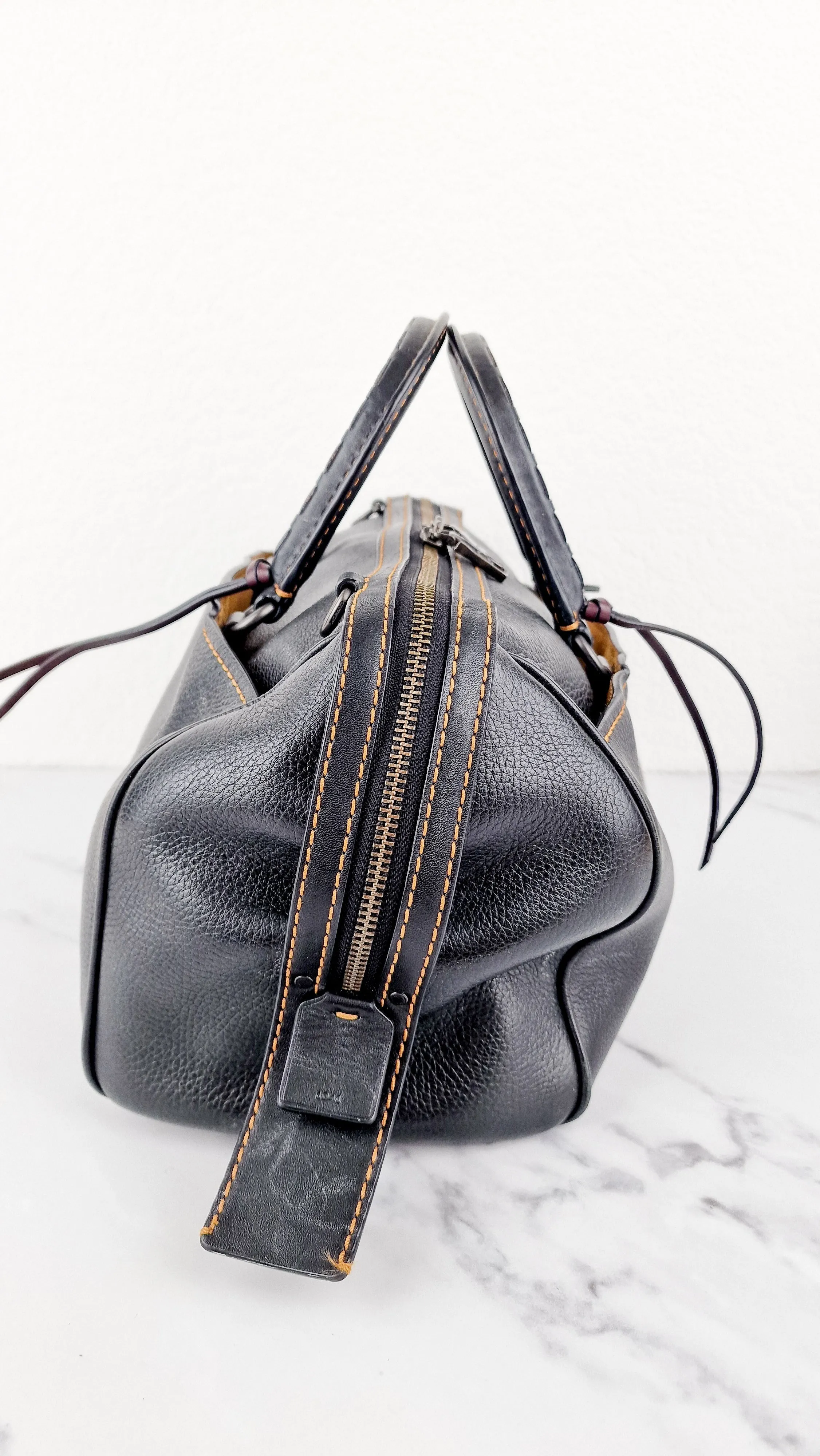 Coach 1941 Rogue Satchel with Embellished Handle - Black Leather Bag - Barrel Bag Coach 86918