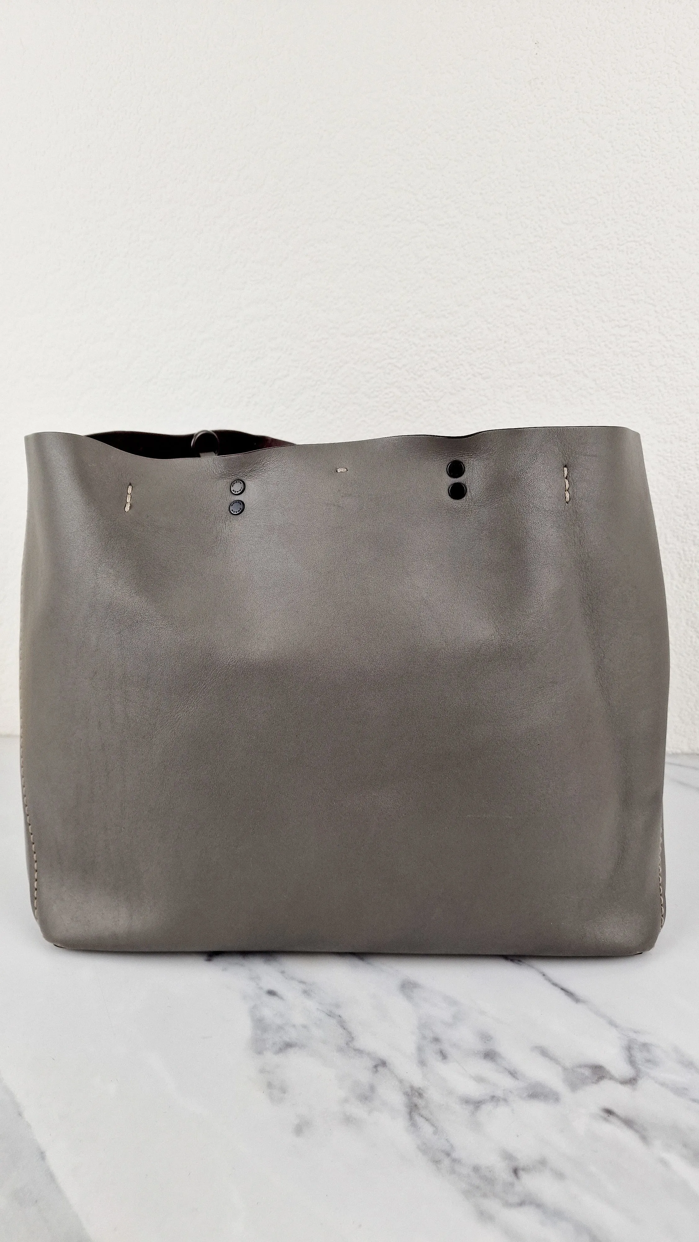 Coach 1941 Rogue Tote Bag Grey Smooth Leather Handbag Shoulder Bag - Coach 59136