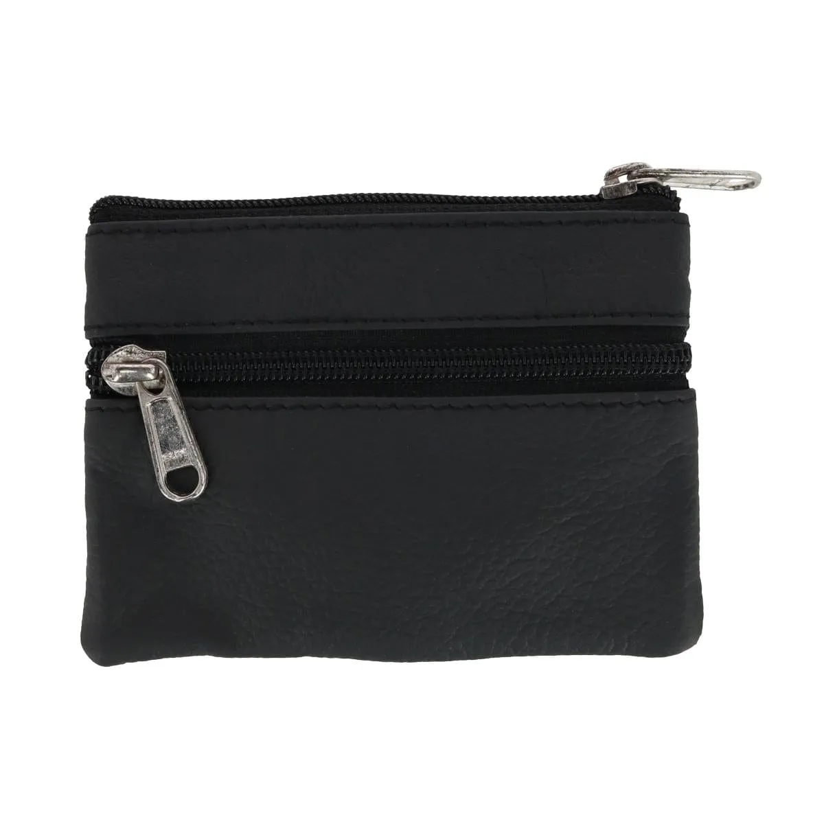 CTM® Women's Leather Coin Purse with Front Pocket