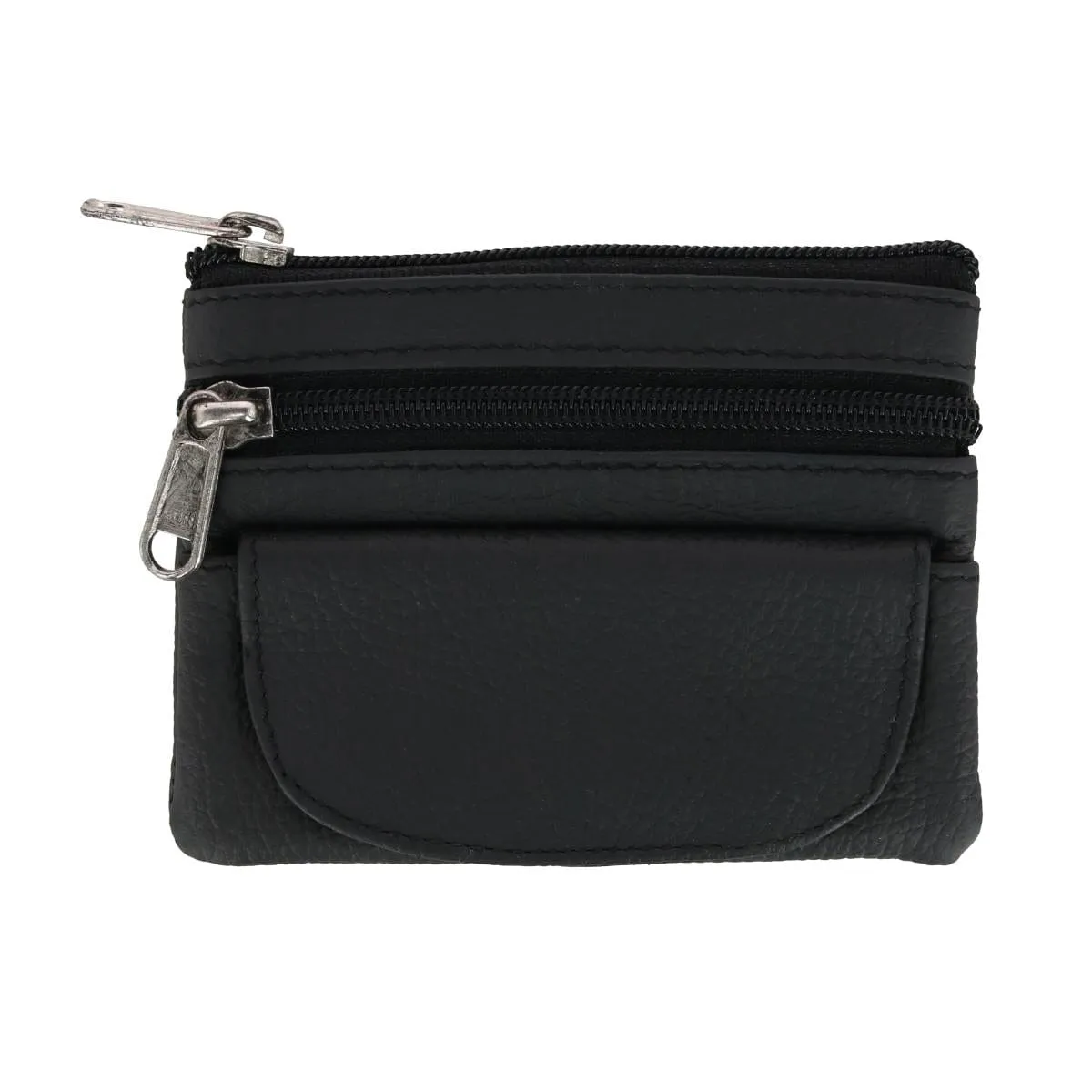 CTM® Women's Leather Coin Purse with Front Pocket