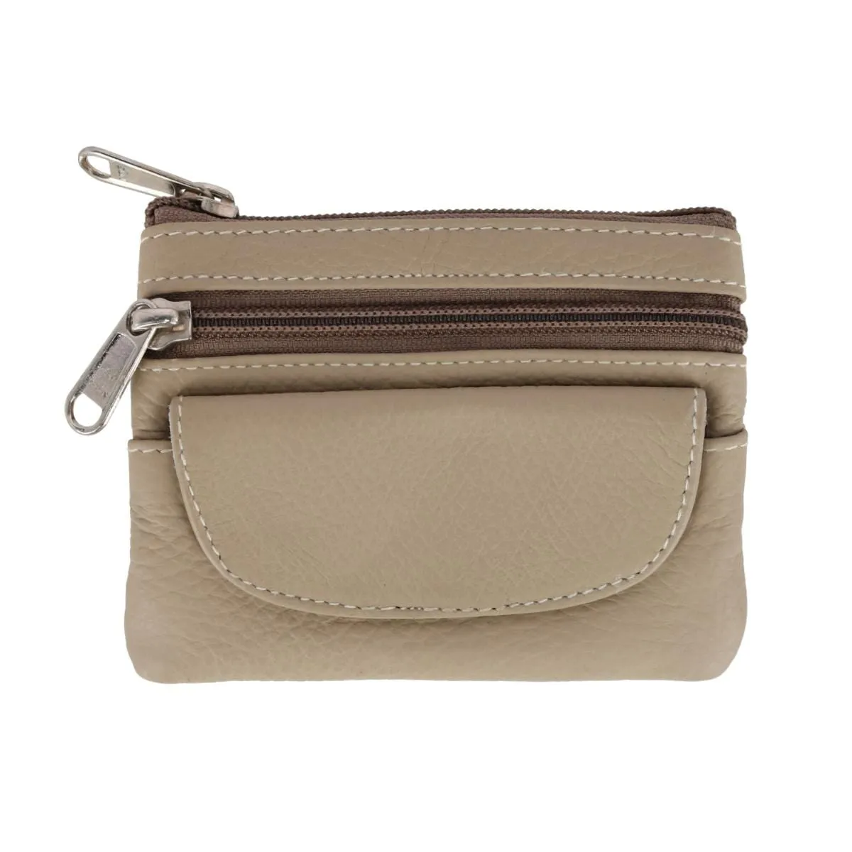 CTM® Women's Leather Coin Purse with Front Pocket