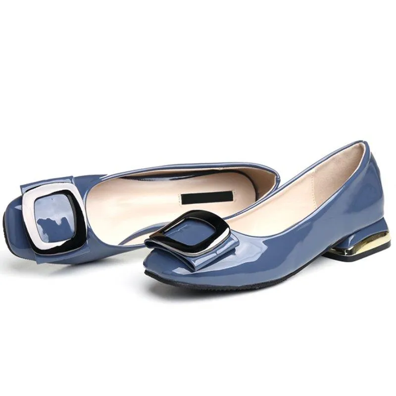 Daily Chunky Heel Low Square Toe Heels
