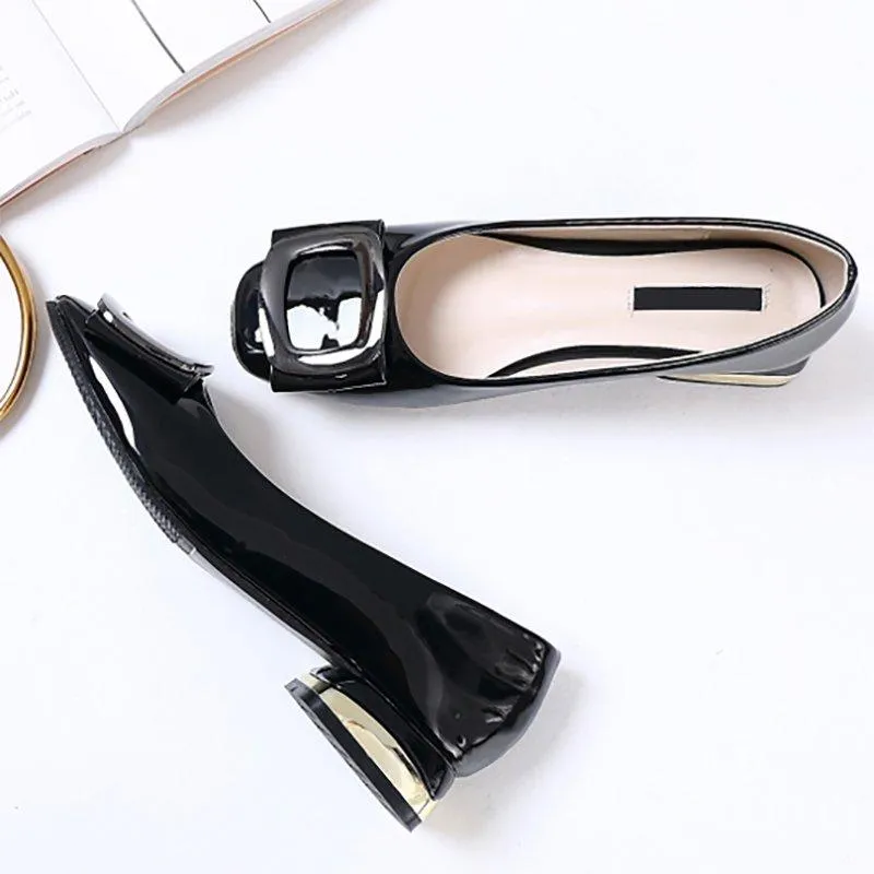 Daily Chunky Heel Low Square Toe Heels