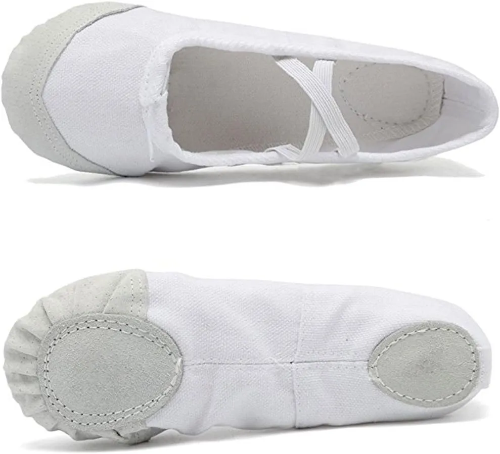 DoGeek Ballet Shoes for Girls Practise Ballet Slipper Dance Shoe Canvas Split Sole Ballet Shoes for Women Kids Toddlers