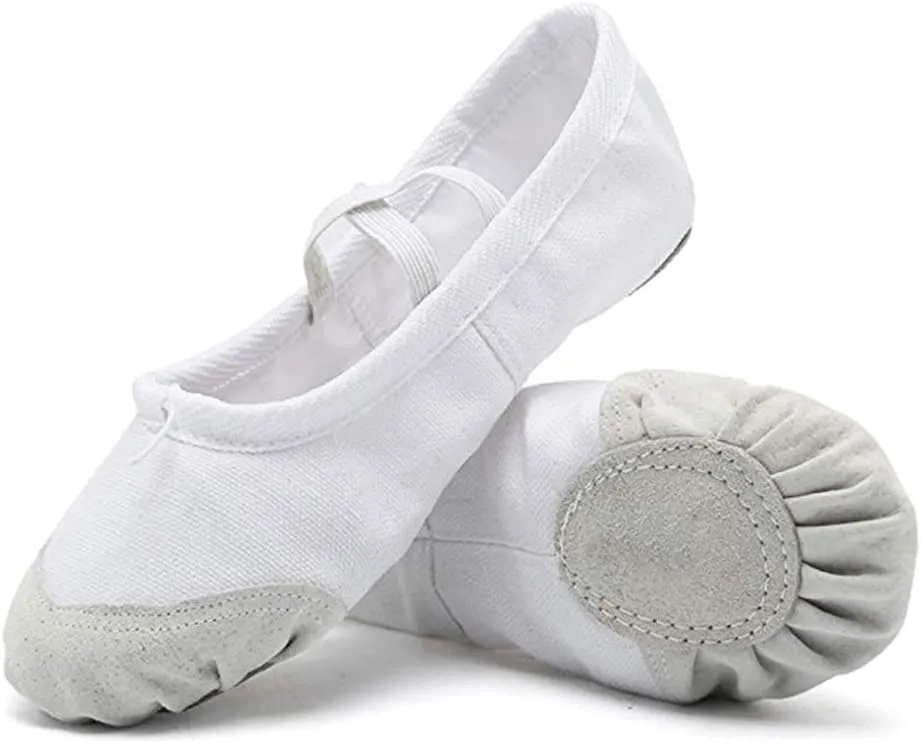 DoGeek Ballet Shoes for Girls Practise Ballet Slipper Dance Shoe Canvas Split Sole Ballet Shoes for Women Kids Toddlers