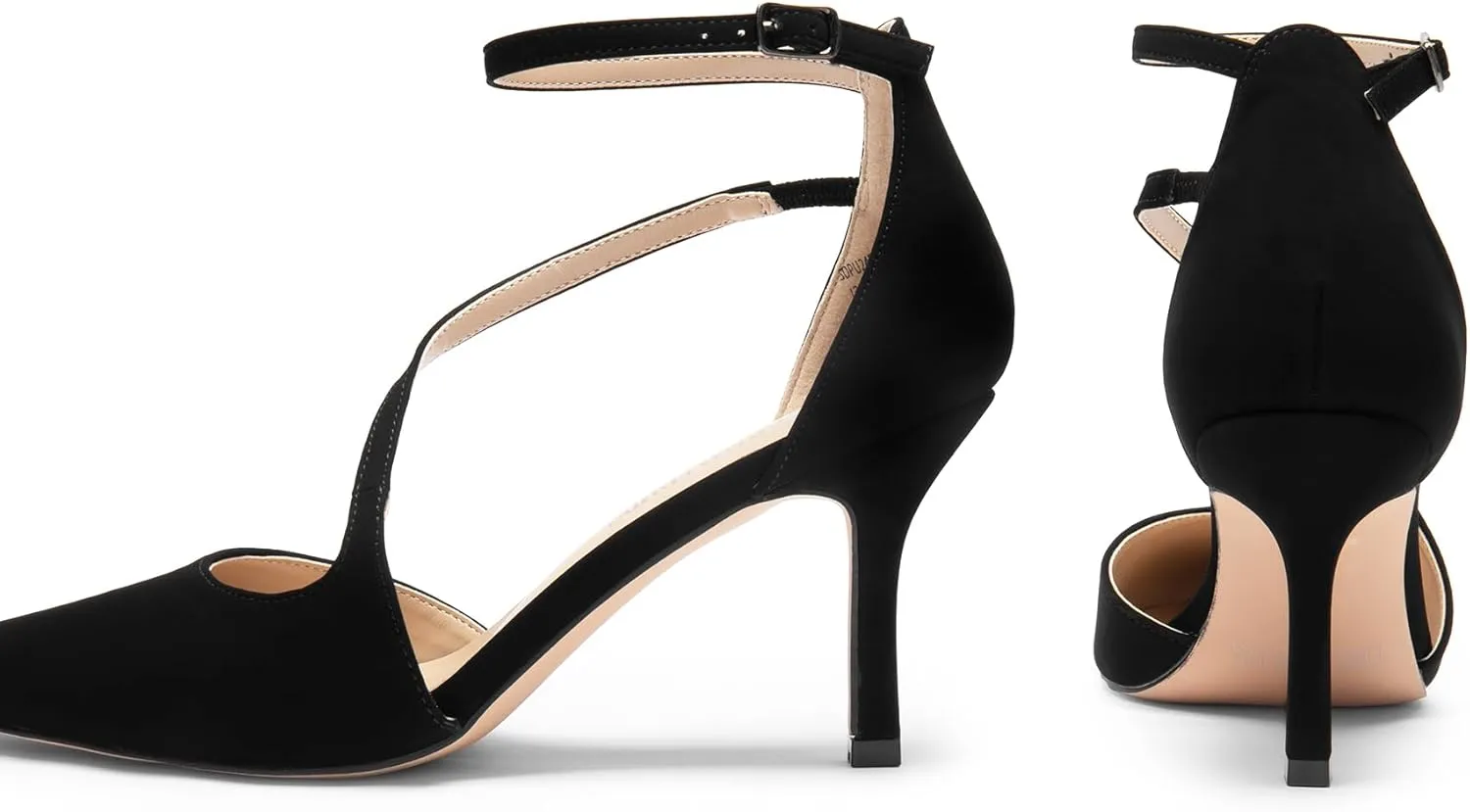 DREAM PAIRS Women's High Heels Strappy Pumps Closed Pointed Toe Stiletto Ankle Strap Party Dress Shoes