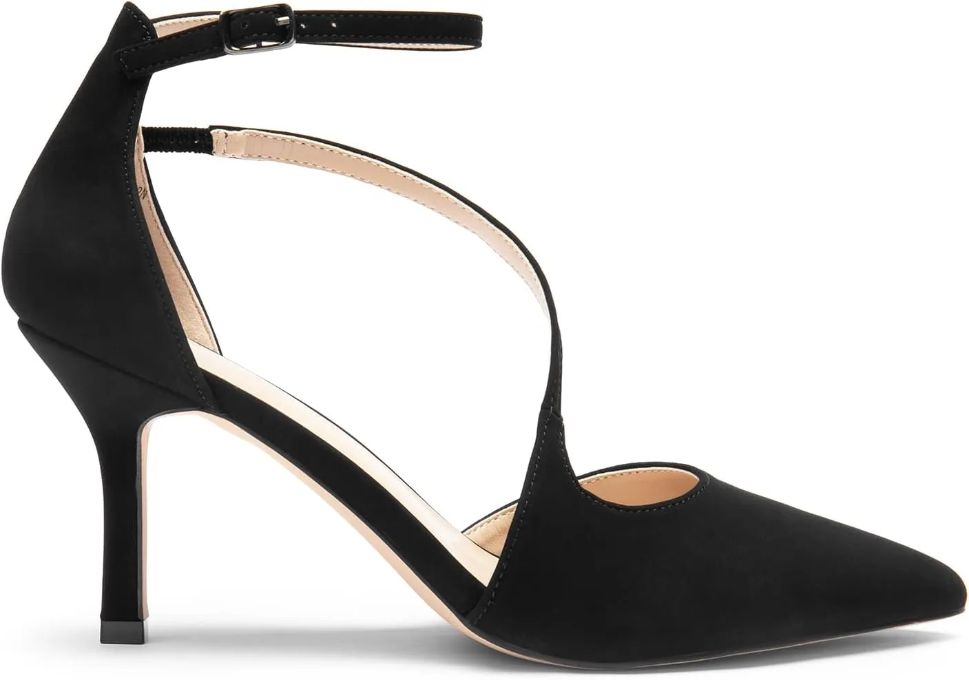 DREAM PAIRS Women's High Heels Strappy Pumps Closed Pointed Toe Stiletto Ankle Strap Party Dress Shoes