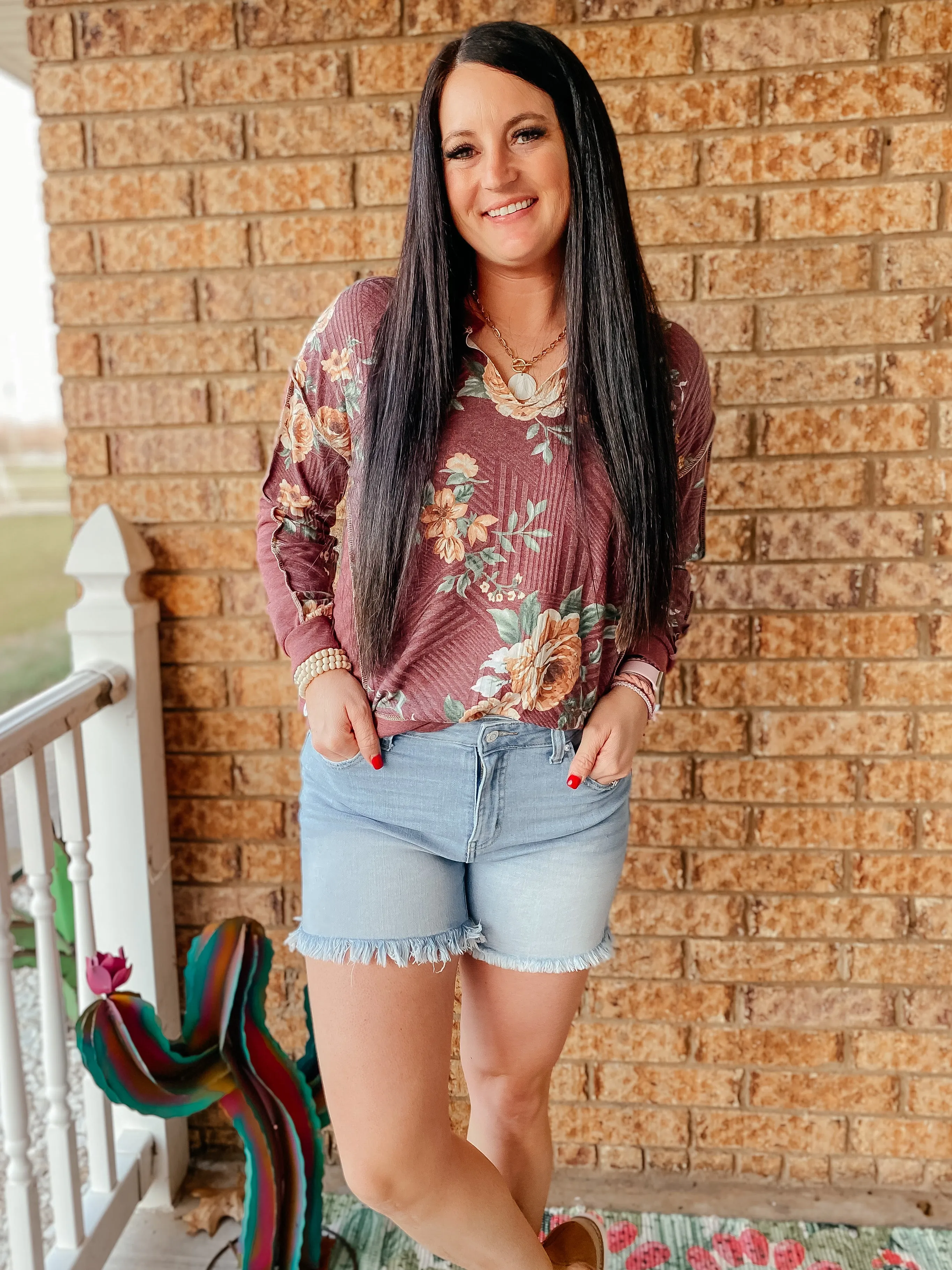 Dusty Light Wash Denim Shorts