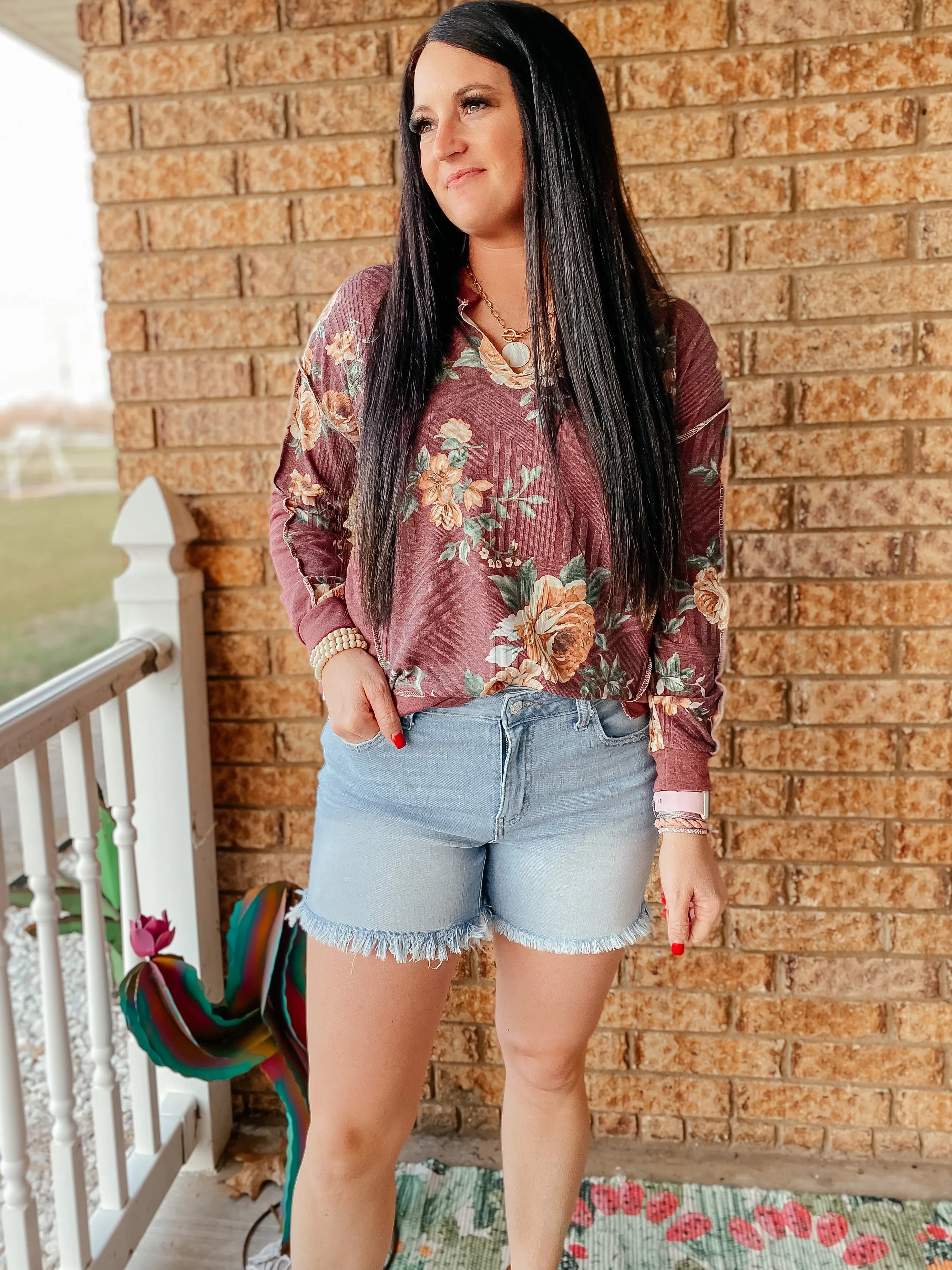 Dusty Light Wash Denim Shorts