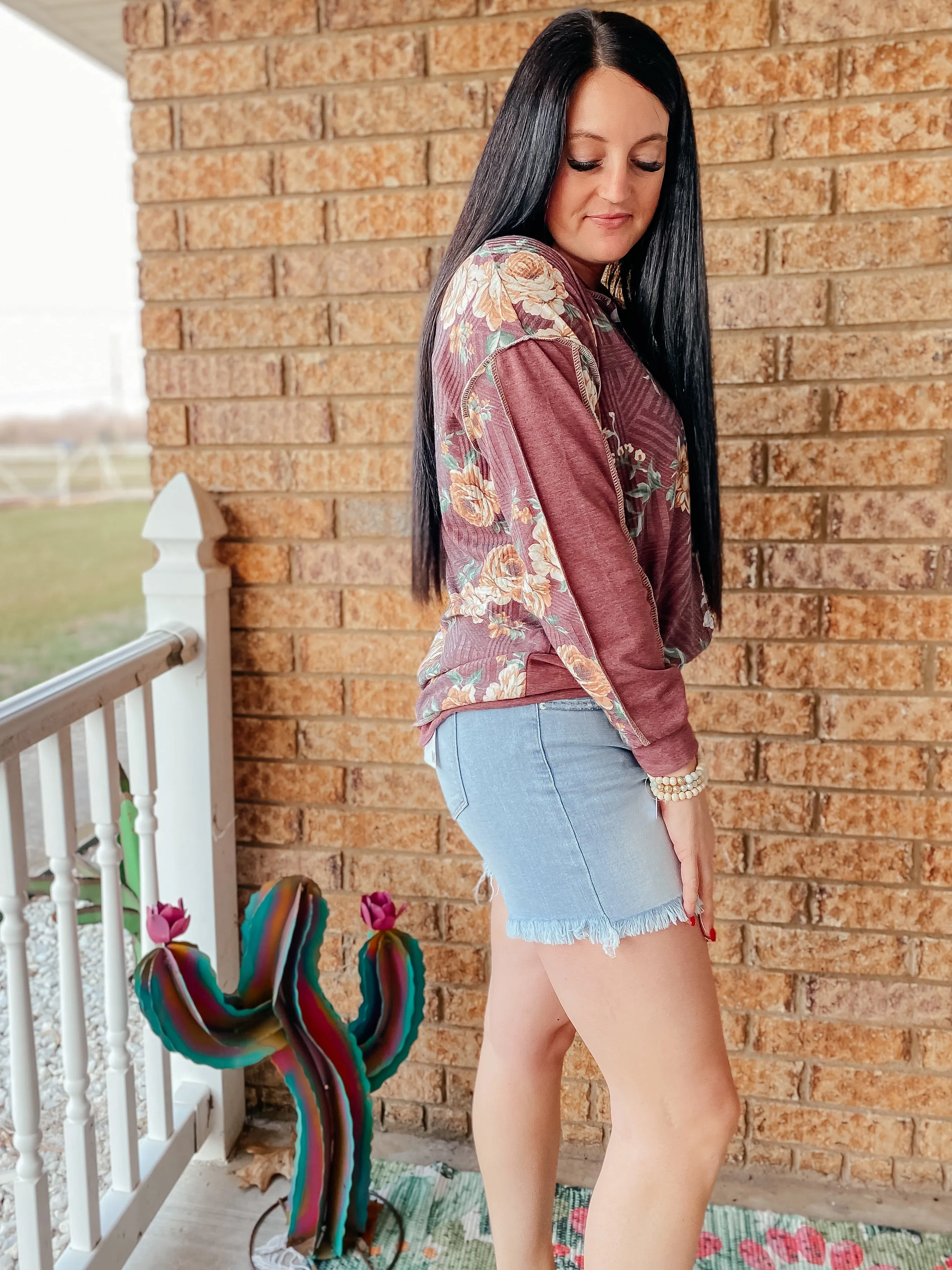 Dusty Light Wash Denim Shorts