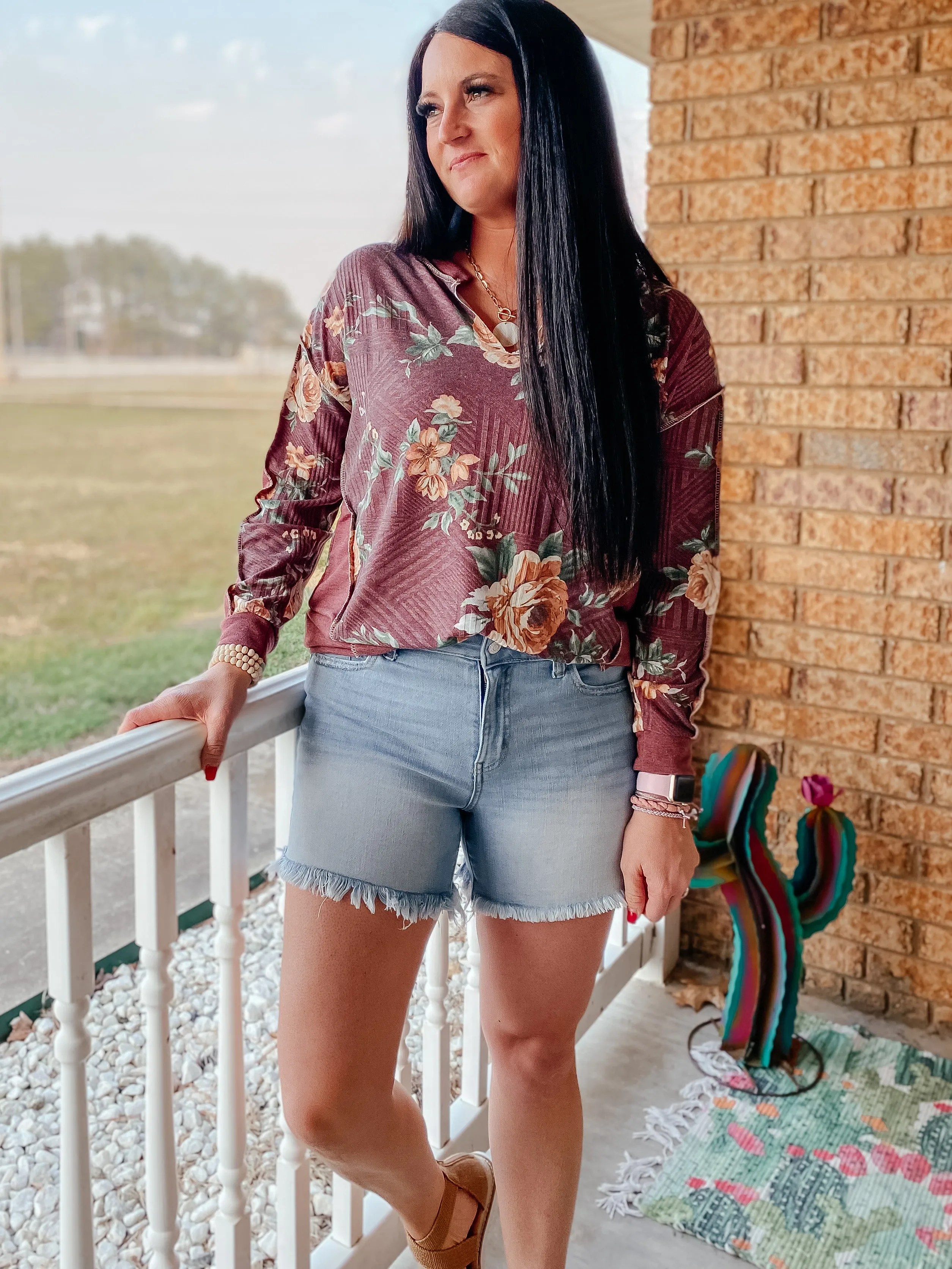 Dusty Light Wash Denim Shorts