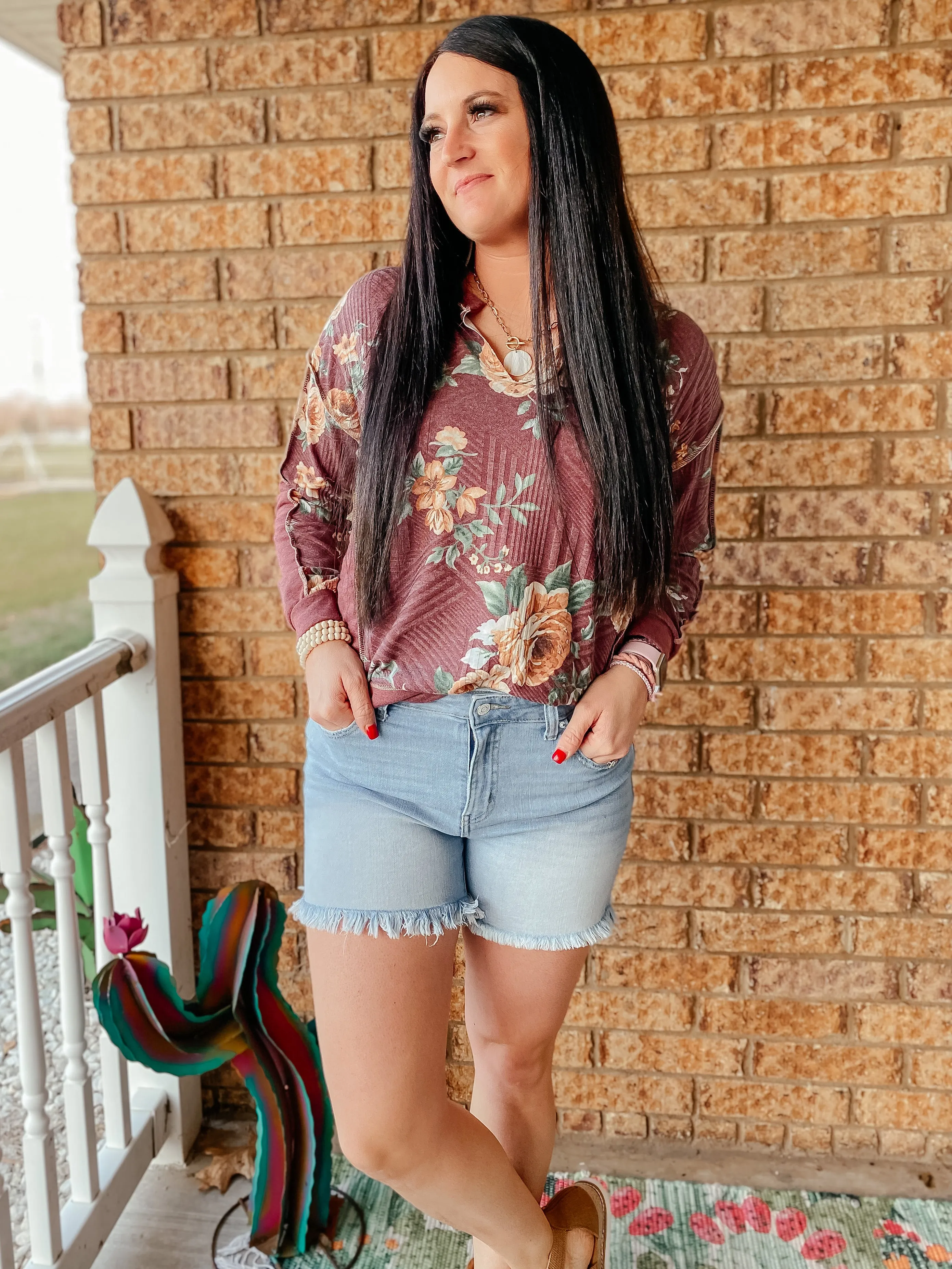 Dusty Light Wash Denim Shorts