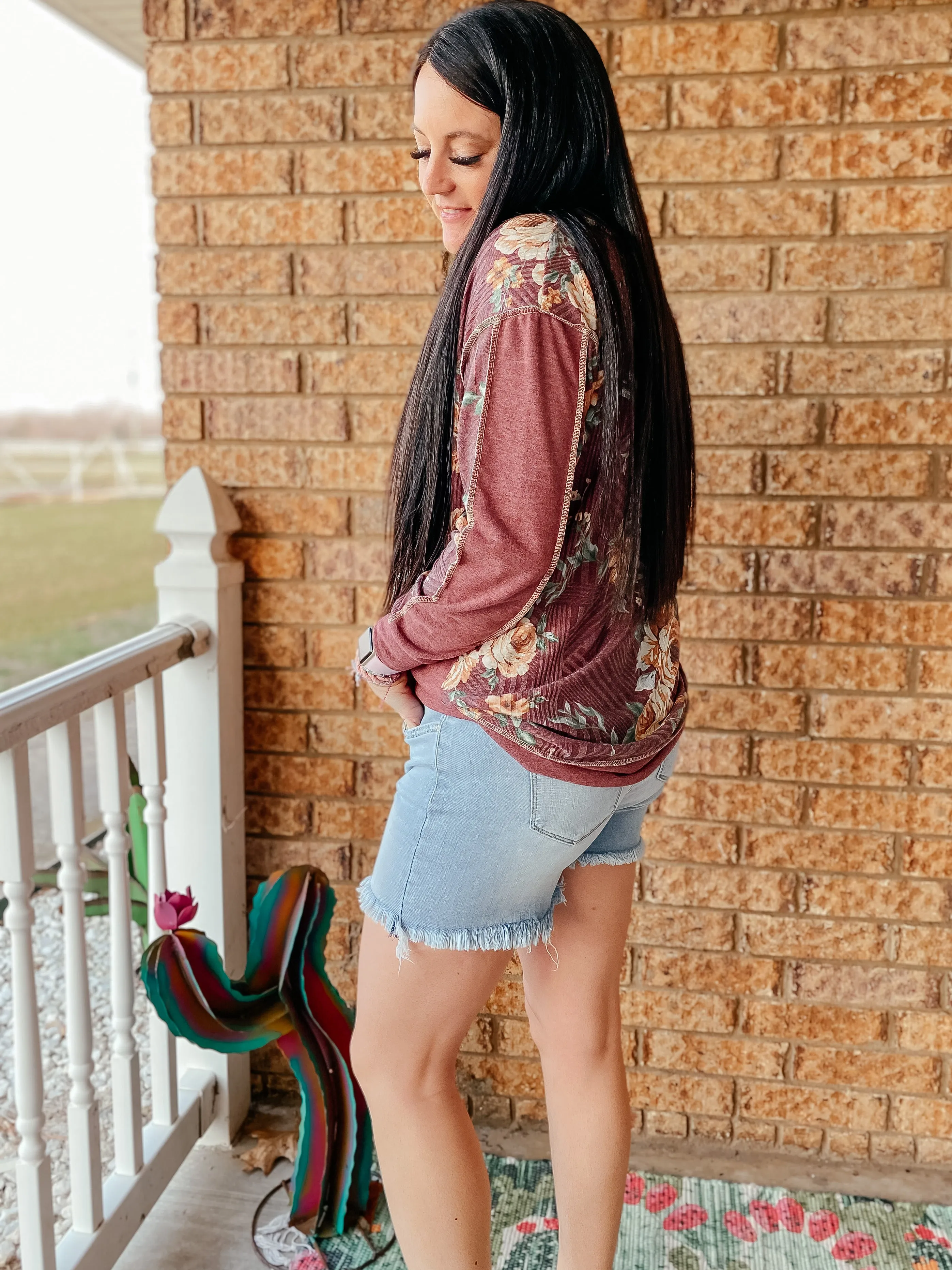 Dusty Light Wash Denim Shorts