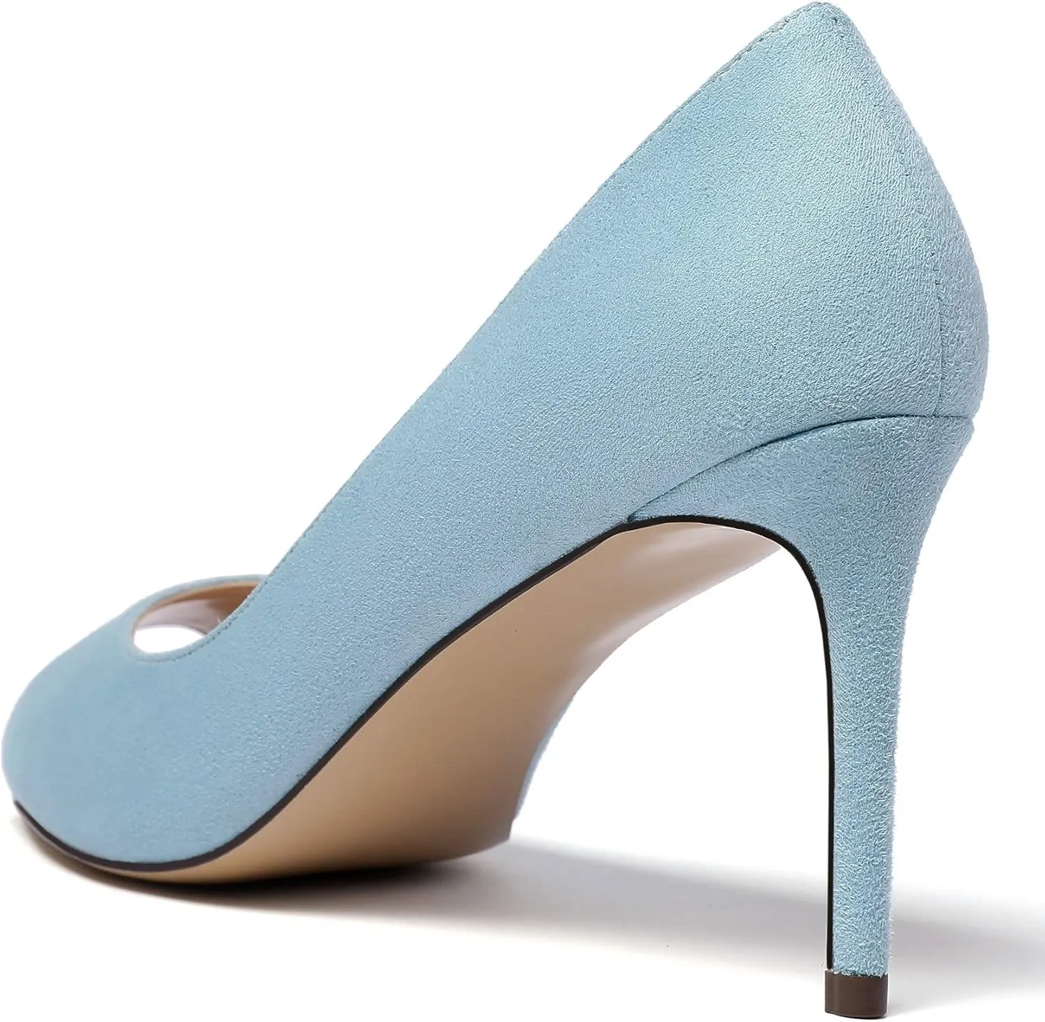 Eldof Women Peep Toe Pumps Mid-Heel Pumps Formal Wedding Bridal Classic Heel Open Toe Stiletto