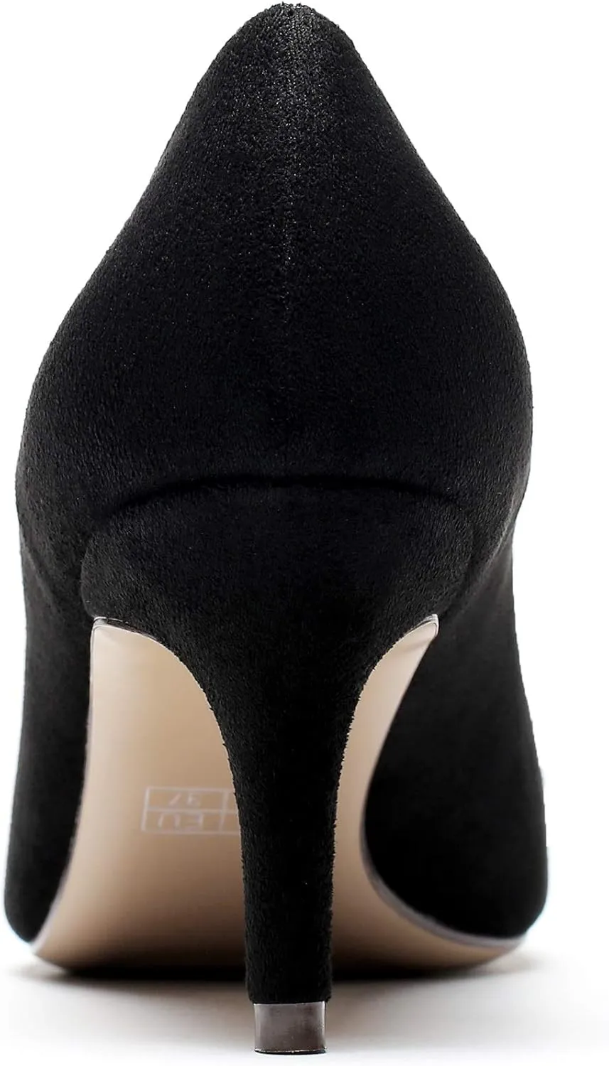 Eldof Women's Kitten Heel Pumps Pointed Toe Suede Heels Slip on Comfort Pumps 2.6 Inches for Dress Party Office