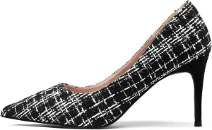 Elisabet Tang 3 in Classic Pointy Pull on Heeled Wedding Pumps - Comfortable Stiletto Closed Toe Dress Heels for Prom Work