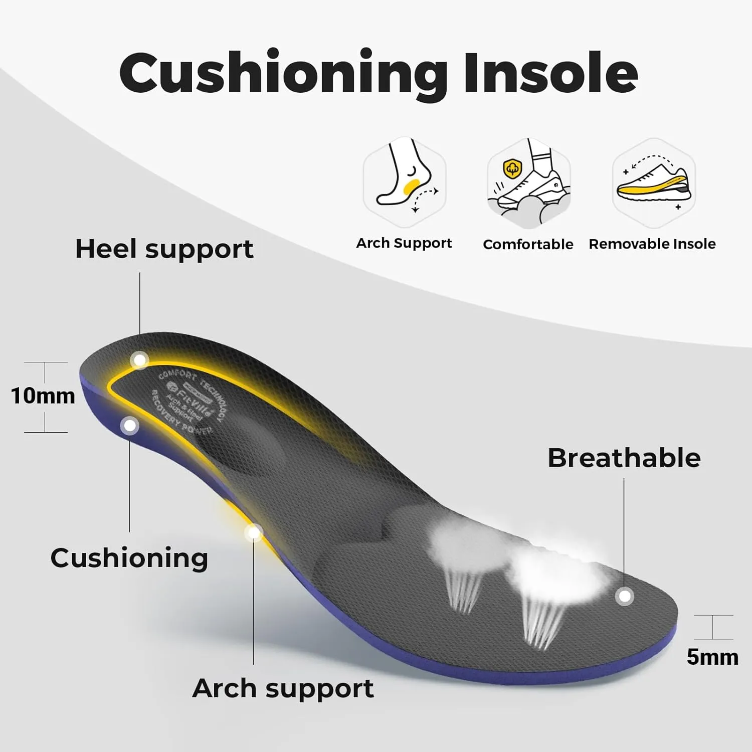 FitVille Diabetic Shoes for Men Extra Wide, Hook and Loop Walking Shoes for Elderly for Swollen Feet Foot Pain Relief Neuropathy - EasyTop V10