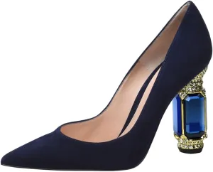FSJ Women Gorgeous Pointed Toe Crystal Block Chunky High Heel Pumps Slip On Ladies Wedding Evening Shoes Size 4-16 US