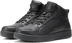 Furuian High Top Steel Toe Shoes for Men Comfortable Safety Shoes Lace Up Work Shoes